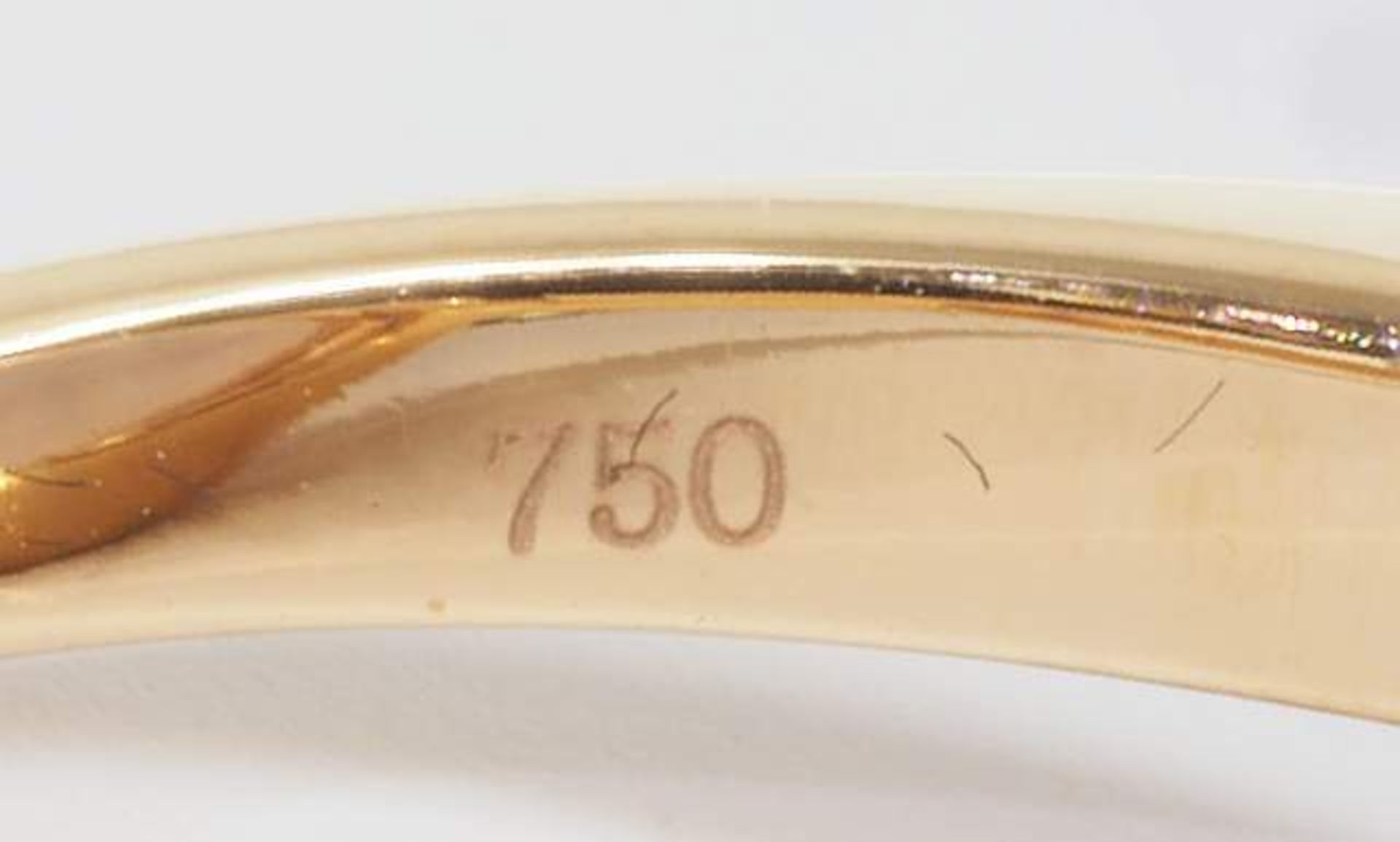 Ring mit Rosenquarz und Brillanten.Ring mit Rosenquarz und Brillanten. 750er Gelbgold. Rosenquarz - Image 7 of 8