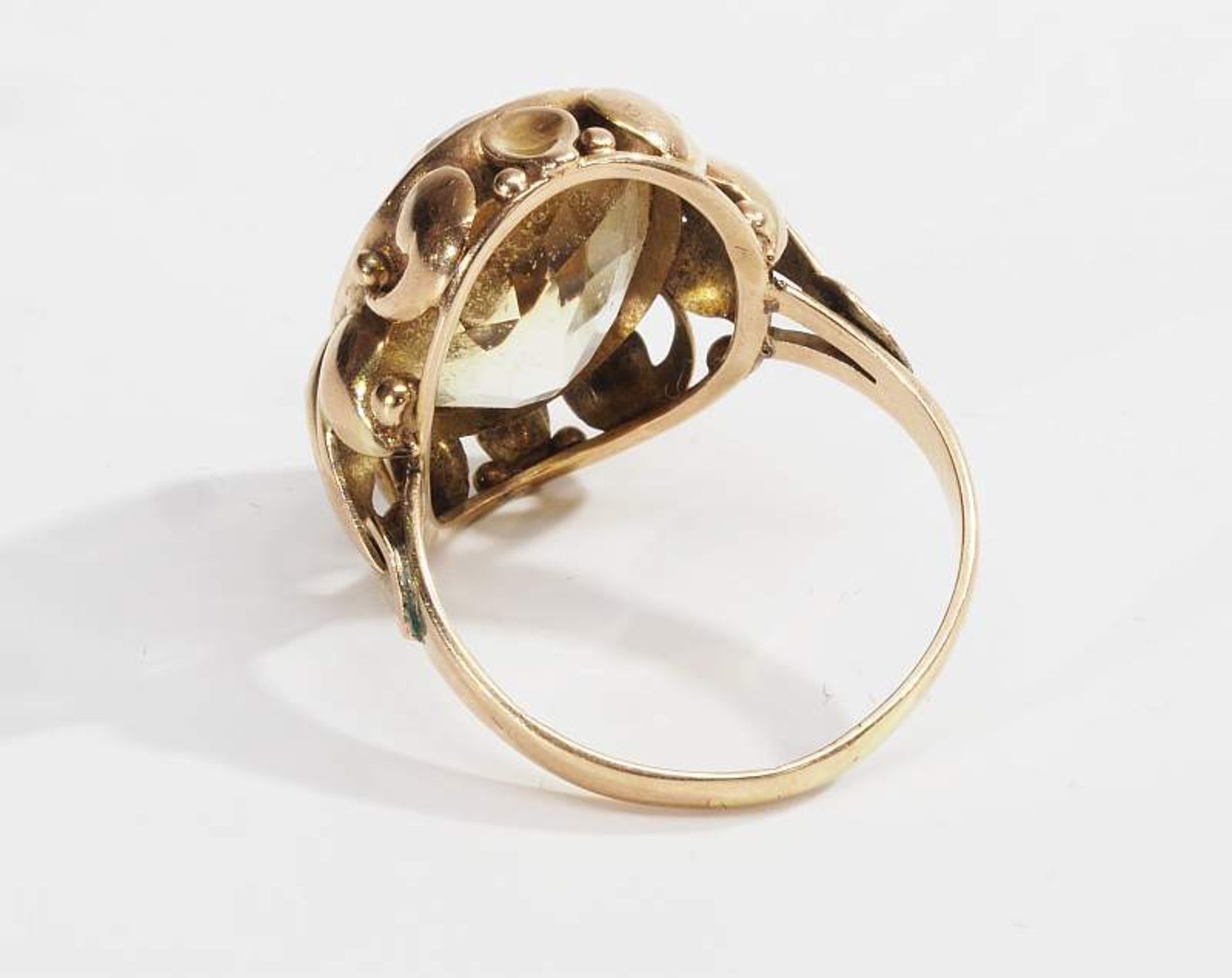 Ring mit Citrin. Ring mit Citrin. 585er Gelbgold. Klassisch Form, ca. 6,2 Gramm Ringgröße 57. - Image 4 of 6