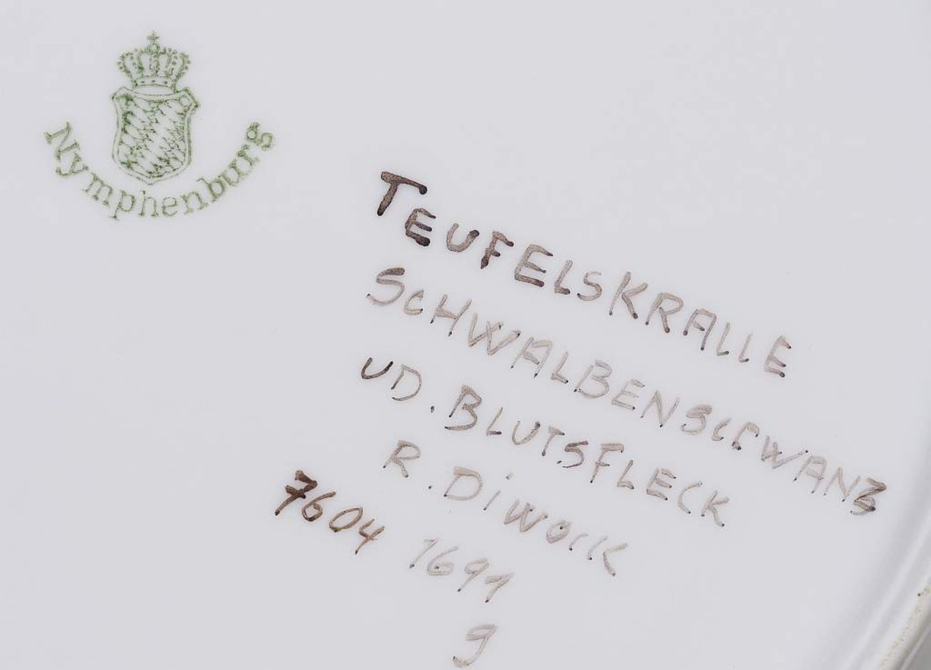 Nymphenburg Zierteller, 4er Satz.Nymphenburg Zierteller, 4er Satz. Entwurf Rudolf Diewock (1890 - Image 5 of 5