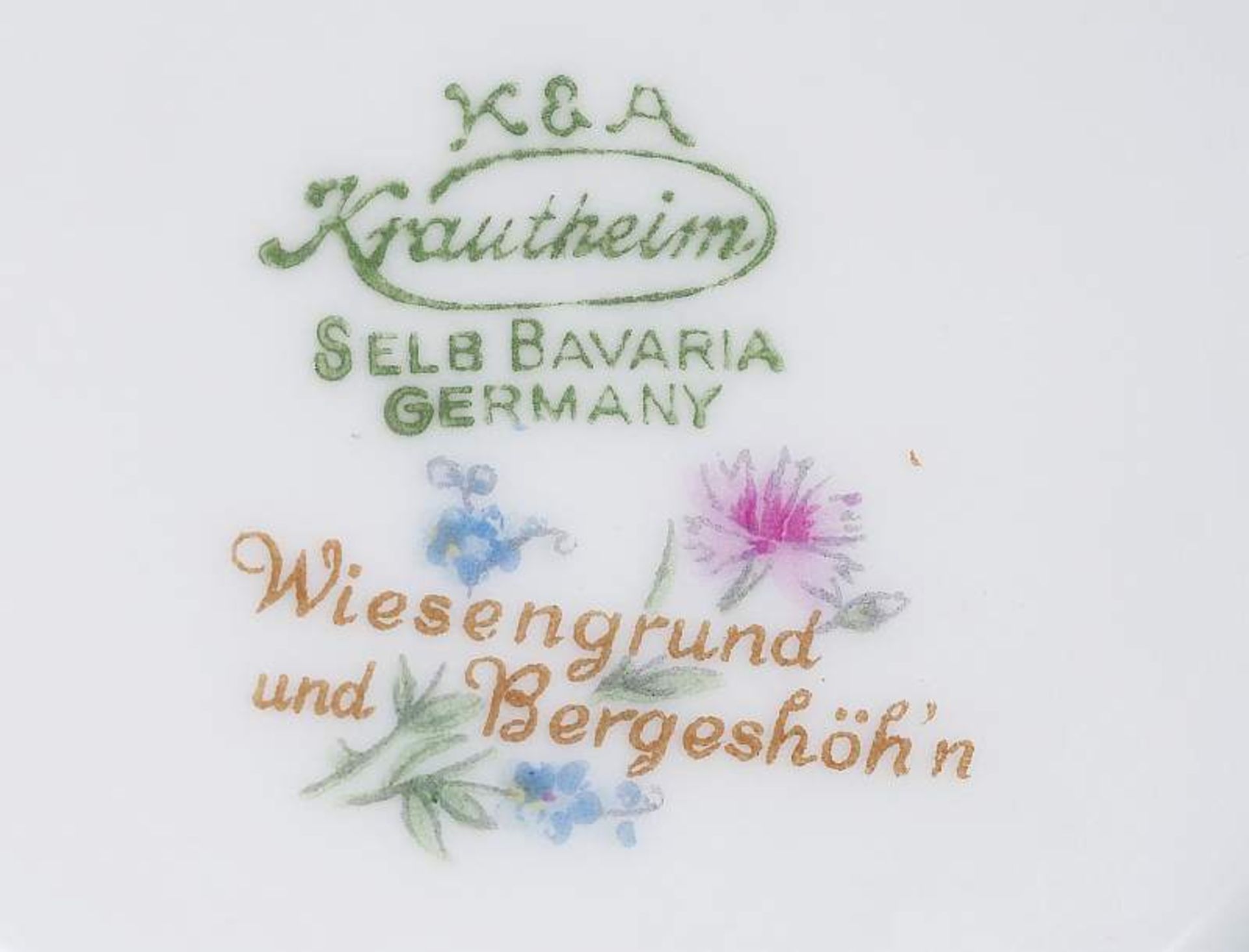 Paar Tischlampen. KRAUTHEIM Selb Bavaria, Dekor "Wiesengrund und Bergeshöh'nPaar Tischlampen. - Image 5 of 5