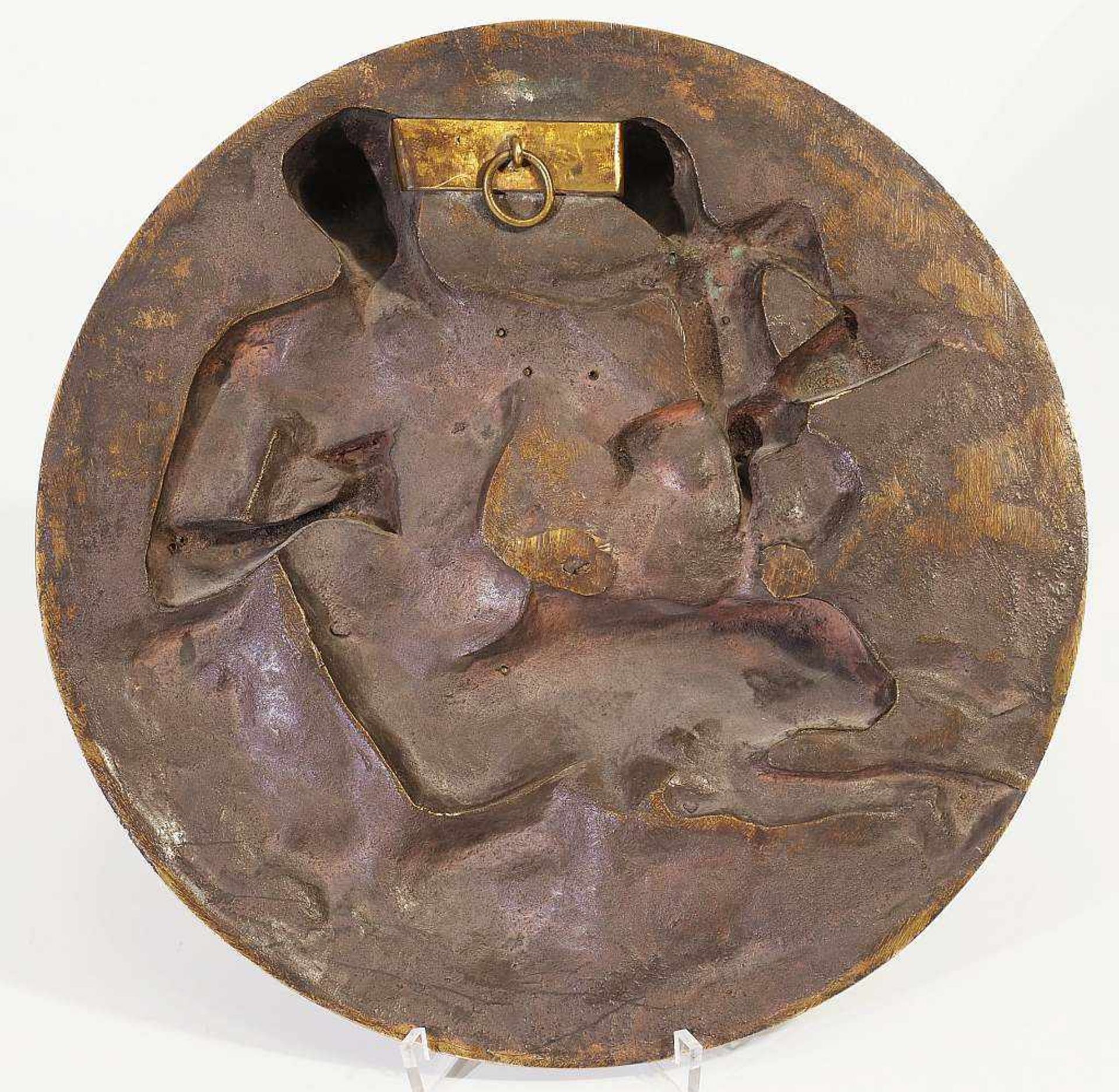 Jean-Baptiste GERMAIN. Bronzerelief "Weingott mit jungem Faun". Jean-Baptiste GERMAIN. - Bild 4 aus 5