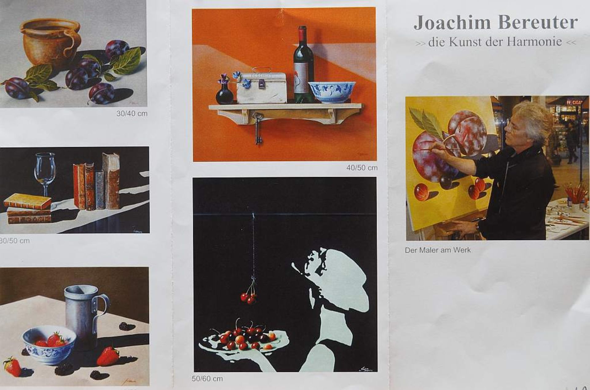 BEREUTER, Joachim.BEREUTER, Joachim. 1946 Reinbek/Hamburg - . Stilleben mit Früchten, zum Teil in - Bild 6 aus 6