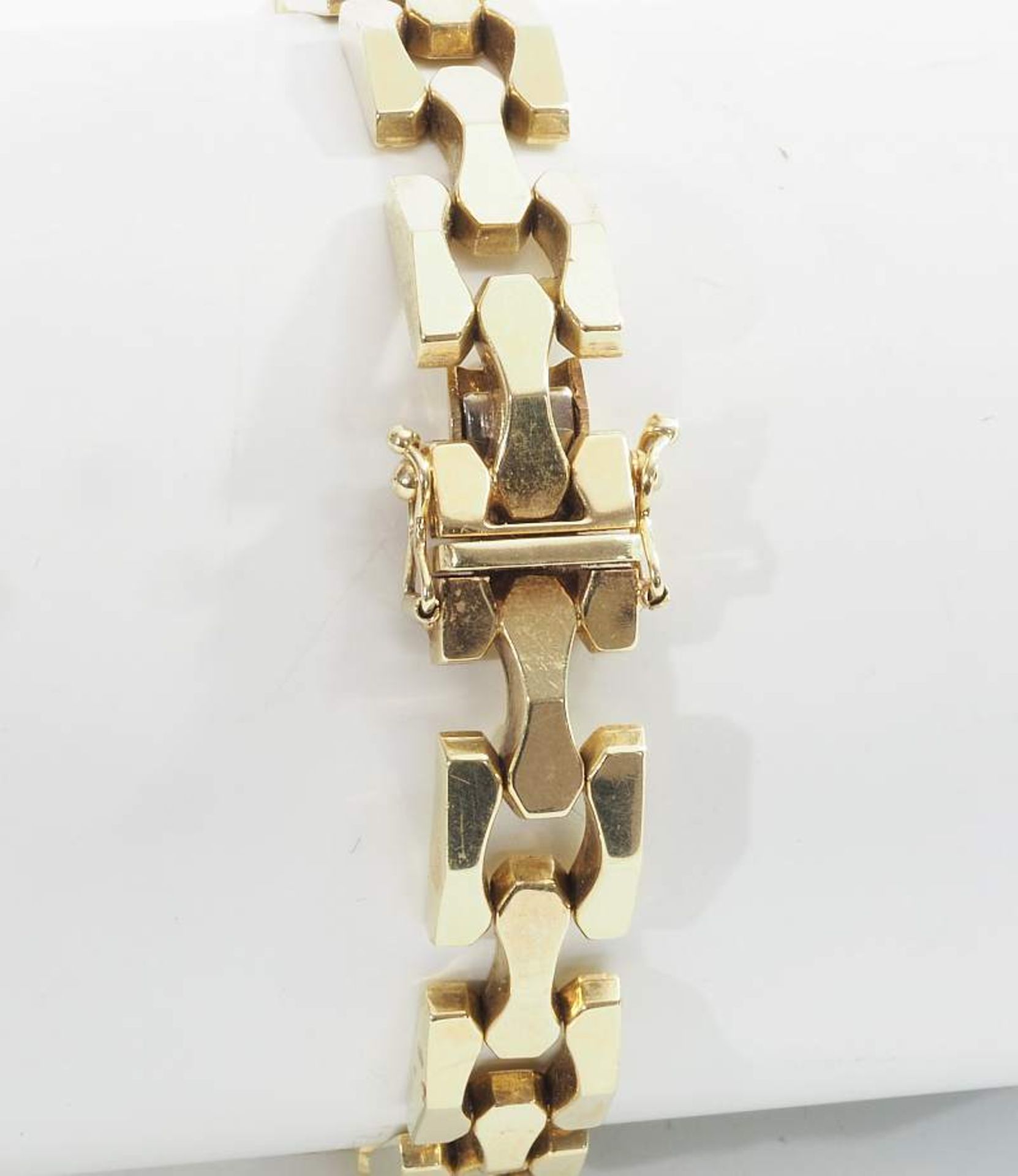 Gliederarmband.Gliederarmband,. 585er Gelbgold, Kastenverschluß mit zwei Sicheheitsachter. Länge - Bild 3 aus 6