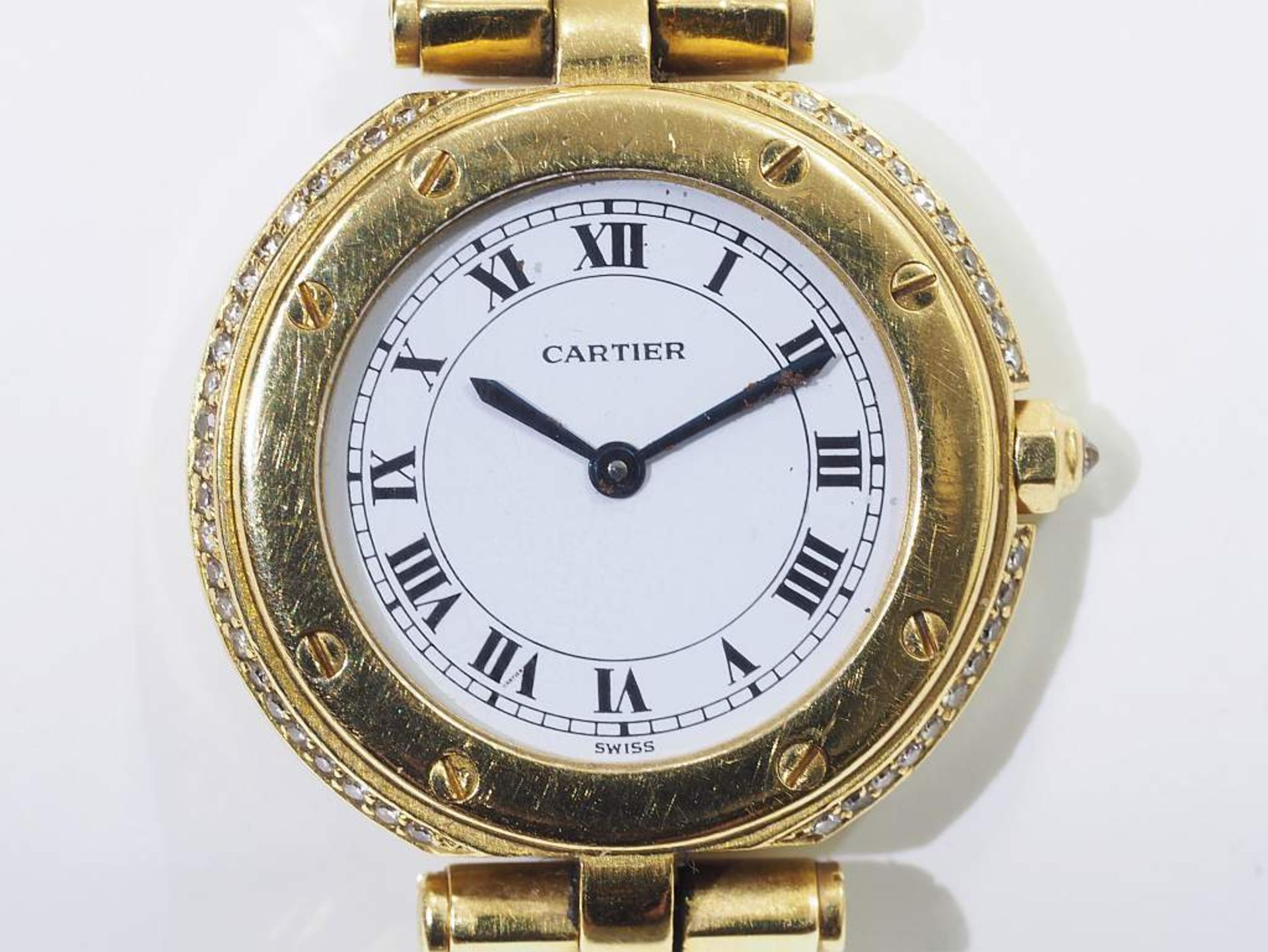 Cartier-Damenarmbanduhr. Modell Santos/Vendome, 750er Gelbgold.Cartier-Damenarmbanduhr. Modell - Bild 3 aus 7