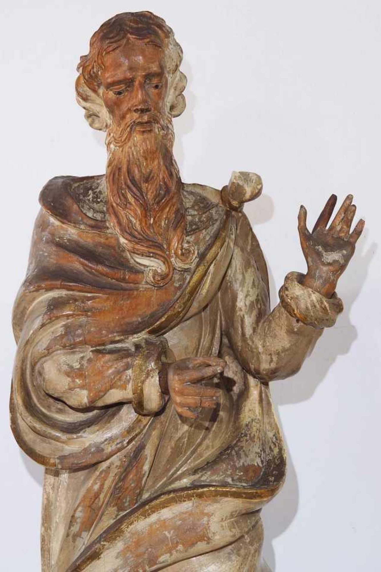 Altarfigur "Apostel", Barock, Süddeutschland 17./18. Jahrhundert. Altarfigur "Apostel", Barock, - Image 3 of 7