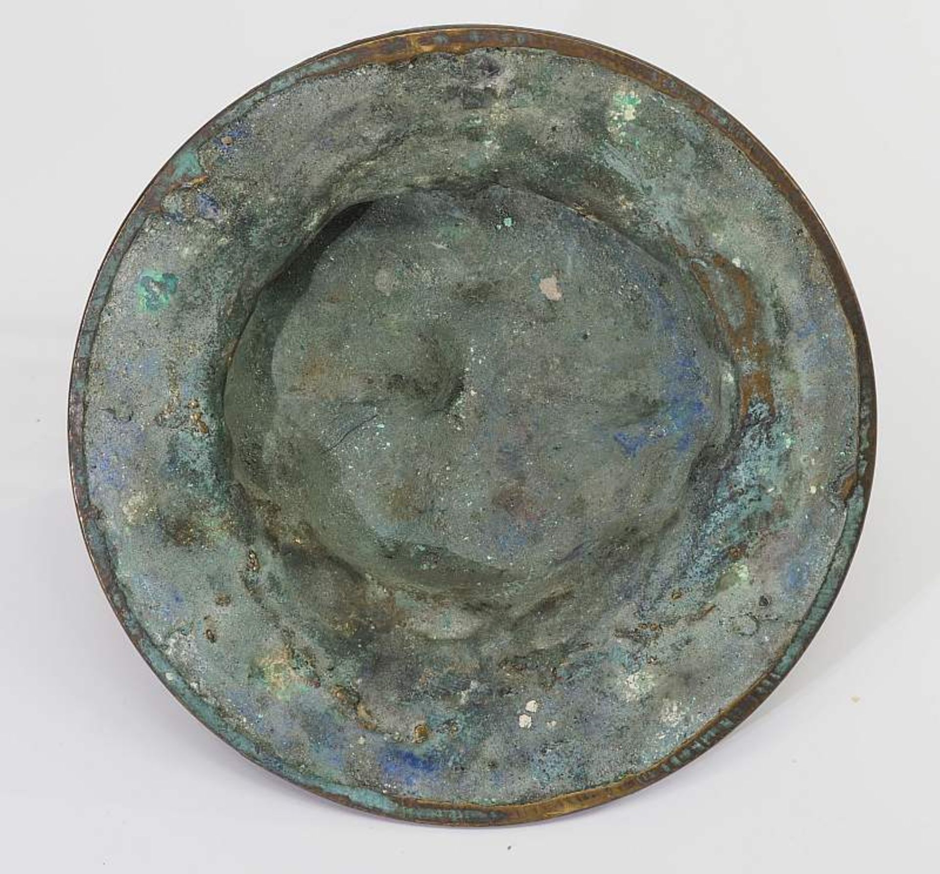 Türklopfer, "Schelm mit herausgestreckter Zunge". Türklopfer, Bronze mit grünlicher Patina, Runder - Bild 3 aus 4