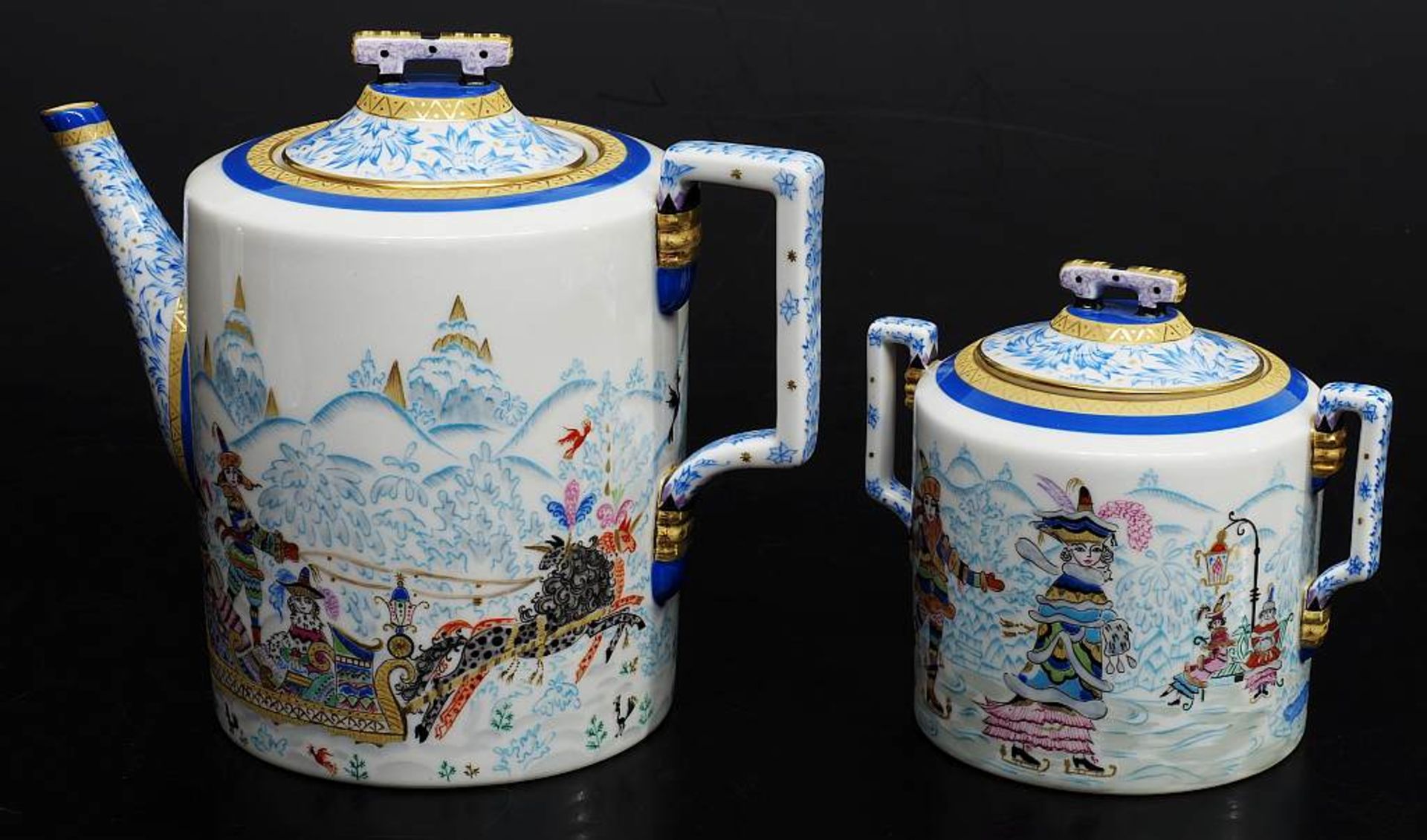 Imperial Porcelan 1744 St. Petersburg. Teeservice, Serie "Winterfreuden".Imperial Porcelan 1744 - Bild 5 aus 12