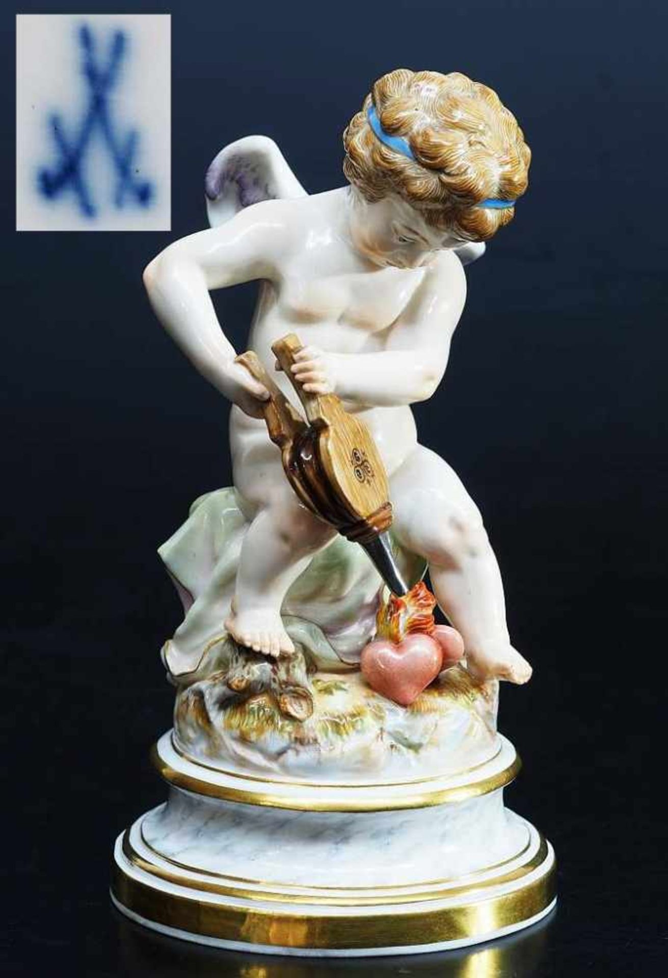 SCHWABE, Heinrich. MEISSEN, um 1880, 1. Wahl. "Amor, Herzfeuer anfachend". SCHWABE, Heinrich. 1847