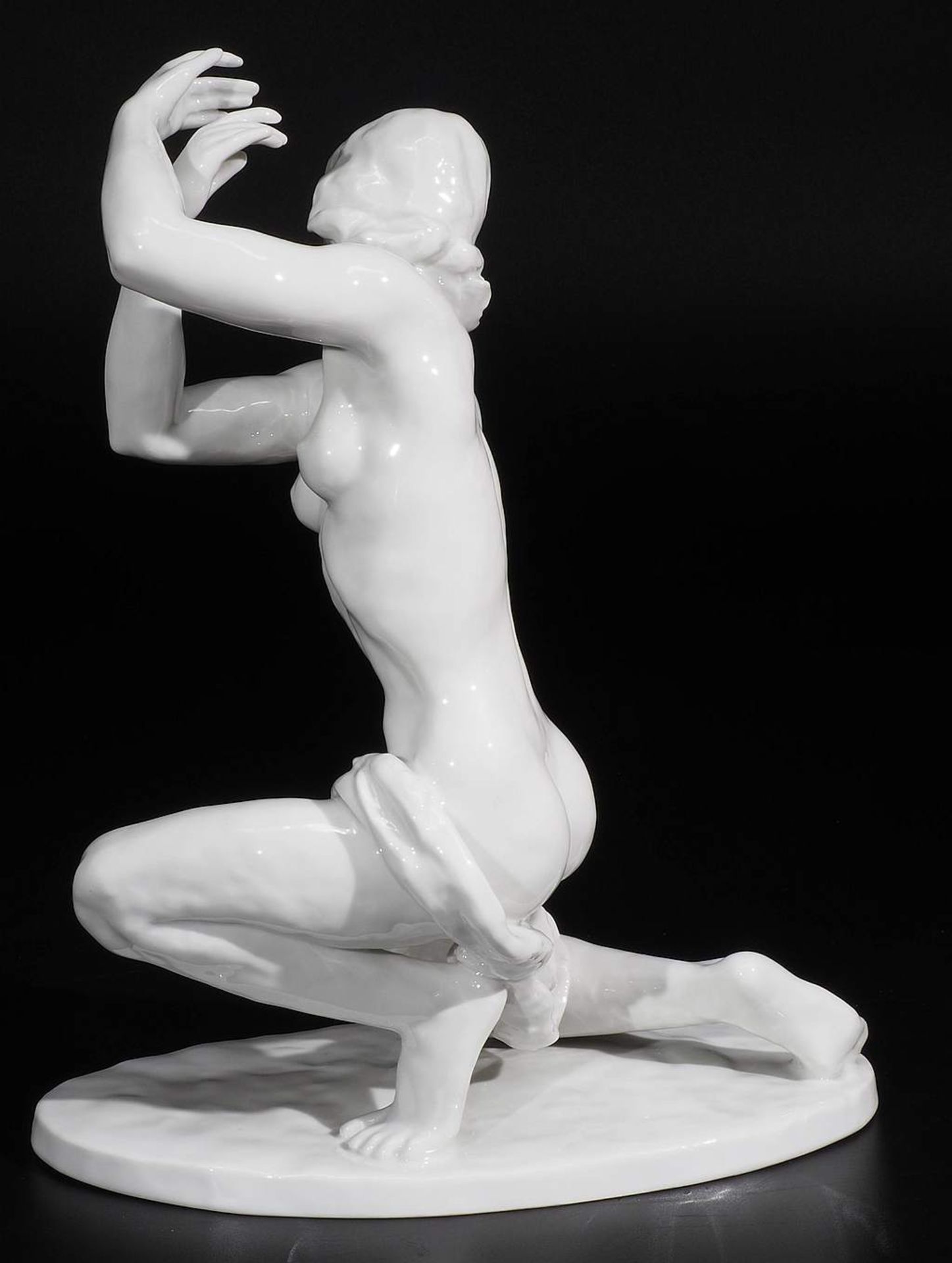 Seltene ROSENTHAL Figurine "LARGO", Ilse Meutner, rechts knieend, auf Ovalsockel. Seltene - Bild 4 aus 9