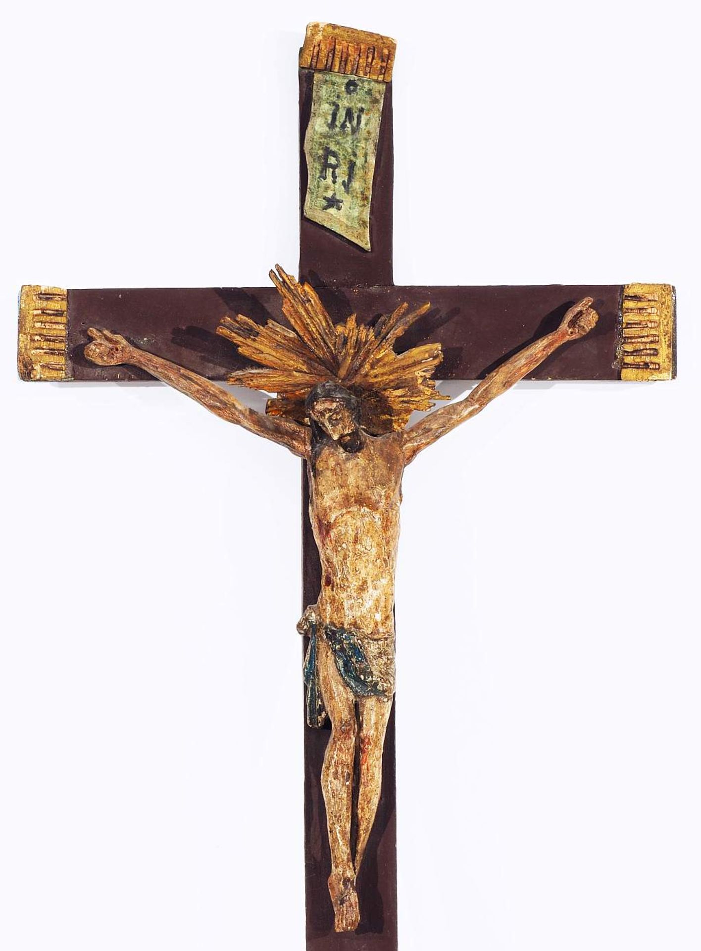 Christus am Kreuz.Christus am Kreuz. Alpenländisch, 19. Jahrhundert. Drei-Nagel-Typus (Nägel - Bild 3 aus 5