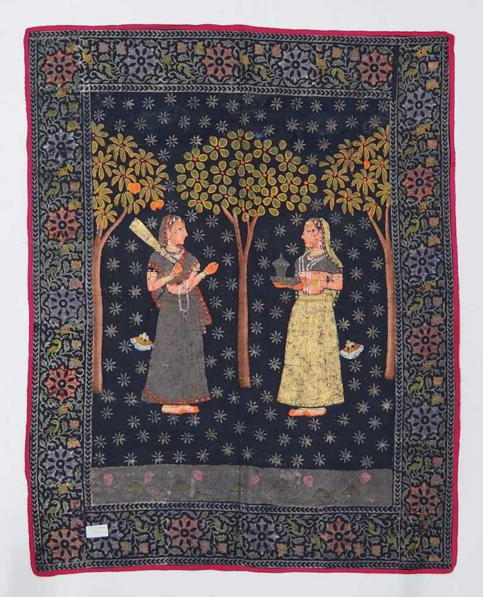 Pichhwai, Indien, 20. Jahrhundert. Pichhwai, Indien, 20. Jahrhundert. Malerei auf Baumstoffgewebe, - Bild 2 aus 5