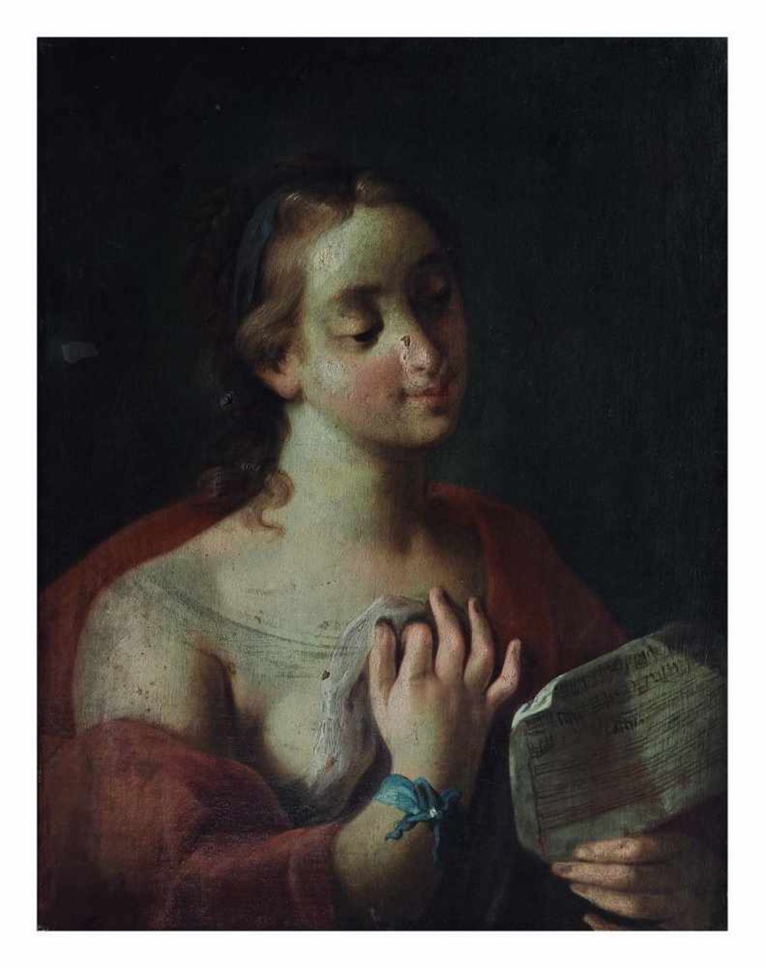 Unbekannter Maler, wohl 18. Jahrhundert.Unbekannter Maler, wohl 18. Jahrhundert. Portätbildnis einer - Bild 3 aus 4