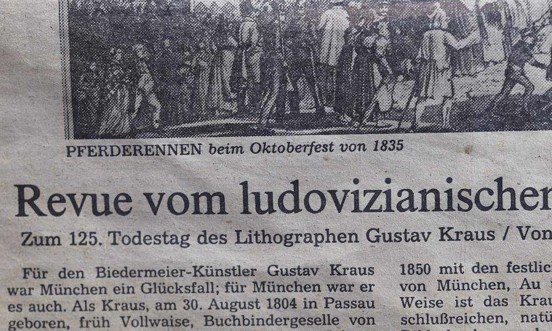 KRAUS, Gustav Wilhelm.KRAUS, Gustav Wilhelm. 1804 Passau - 1852 München. Pferde-Rennen, bei dem - Bild 7 aus 7