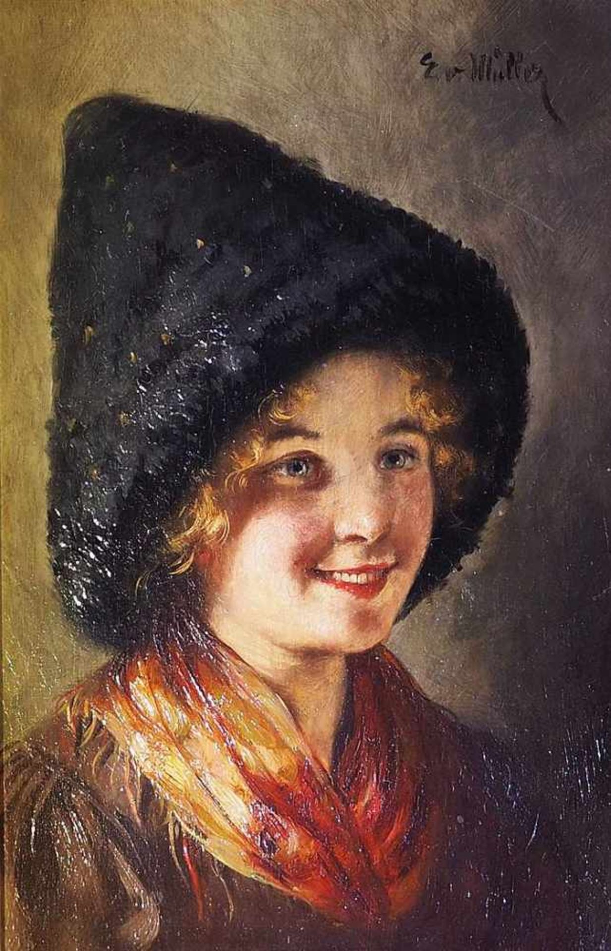 von MÜLLER, Emma. von MÜLLER, Emma. 1859 Innsbruck - 1925 München. Porträt junges jungen Mädchens im