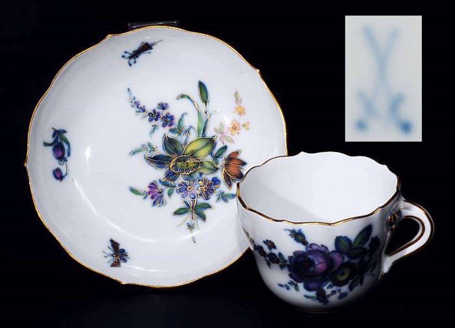 Moccatasse. Untertasse. MEISSEN um 1860, 1. Wahl. Moccatasse. Untertasse. MEISSEN um 1860, 1.