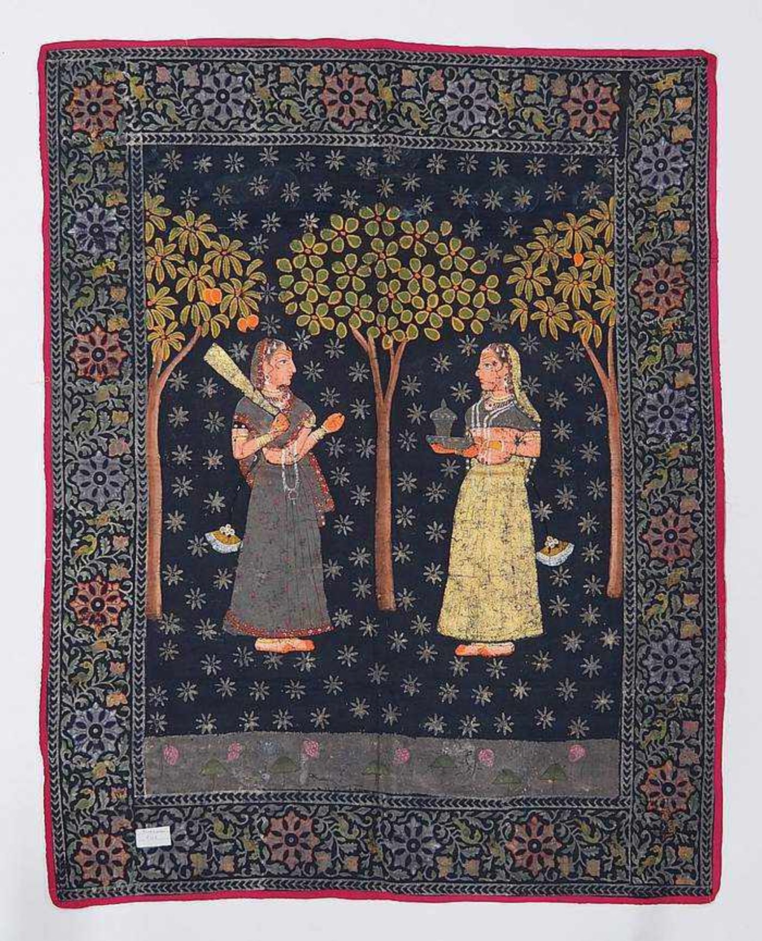 Pichhwai, Indien, 20. Jahrhundert. Pichhwai, Indien, 20. Jahrhundert. Malerei auf Baumstoffgewebe,