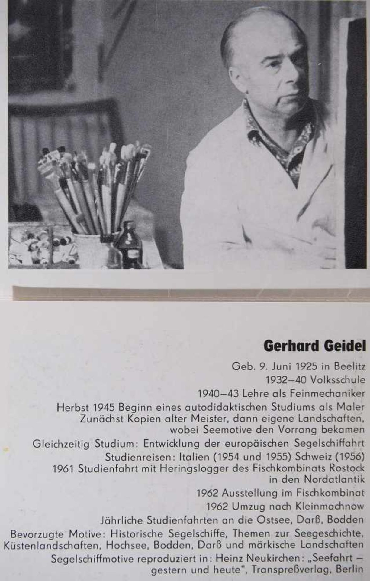 GEIDEL, Gerhard.GEIDEL, Gerhard. 1925 Beelitz - 2011, deutscher Marinemaler. Bewegte - Bild 7 aus 9