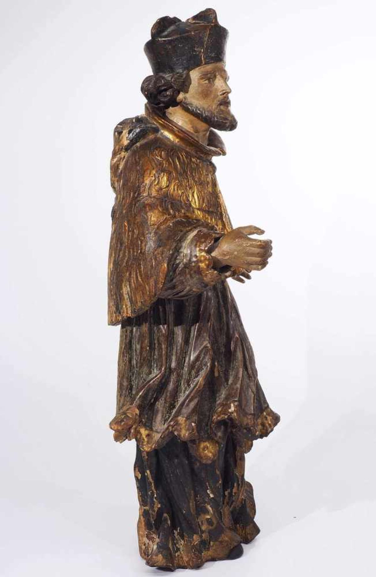 Heiliger Johannes Nepomuk. Heiliger Johannes Nepomuk. 18. Jahrhundert. Holz mit Farb- Silber- und - Bild 6 aus 8