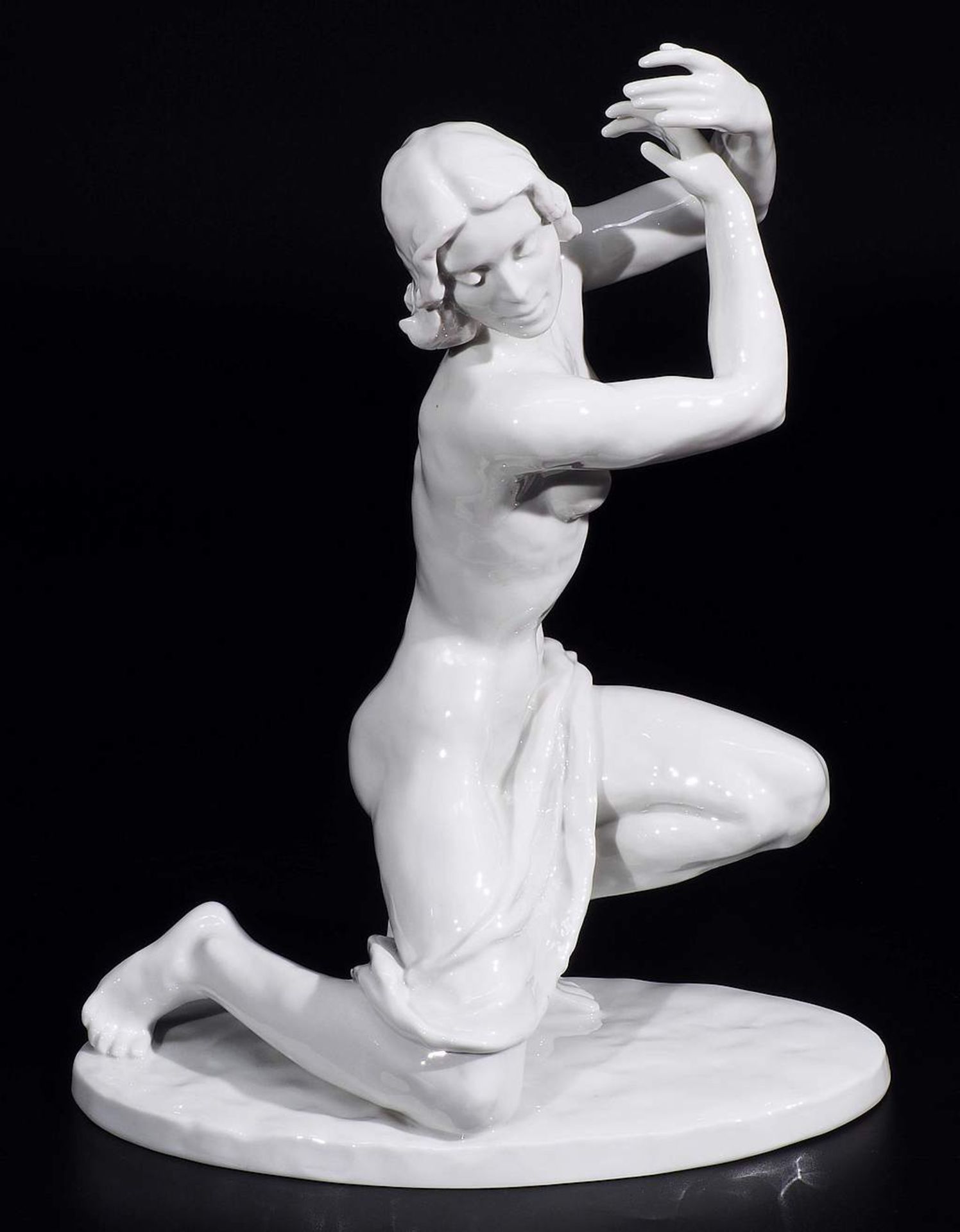 Seltene ROSENTHAL Figurine "LARGO", Ilse Meutner, rechts knieend, auf Ovalsockel. Seltene - Bild 2 aus 9