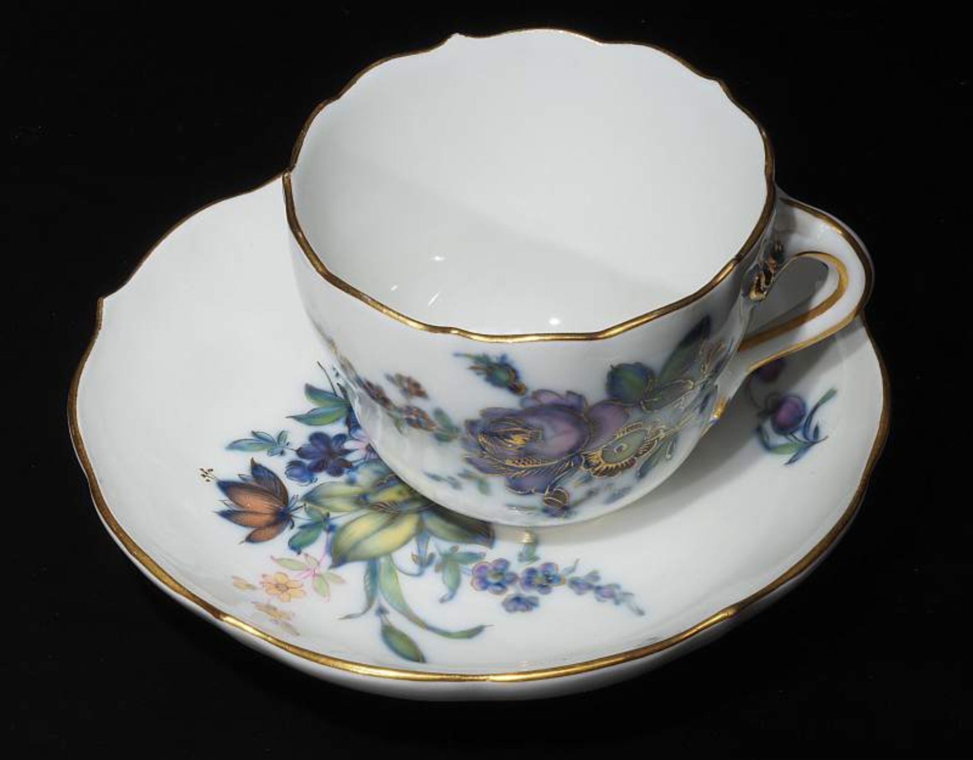 Moccatasse. Untertasse. MEISSEN um 1860, 1. Wahl. Moccatasse. Untertasse. MEISSEN um 1860, 1. - Bild 3 aus 4