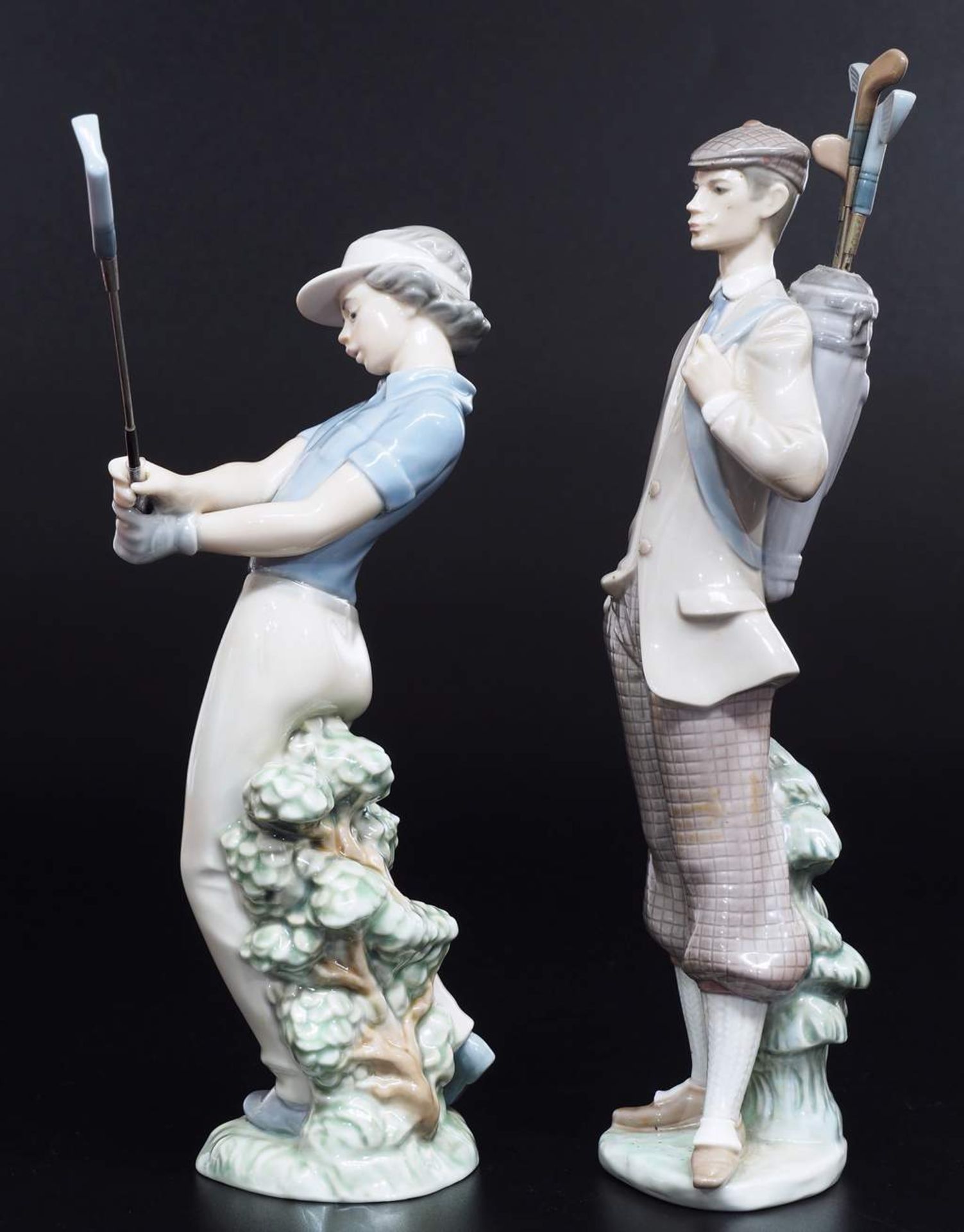 Figuren 1)Golfer. 2) Golferin.Figuren, 1) Golfer, LLADRO/Spain. 2. Hl. 20. Jahrhundert. Farbig - Bild 3 aus 7