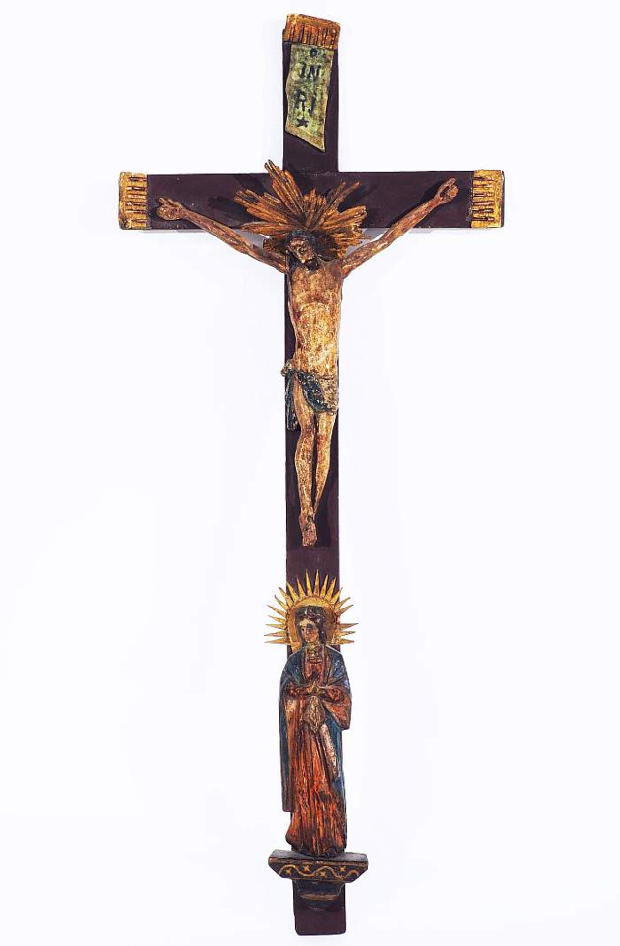 Christus am Kreuz.Christus am Kreuz. Alpenländisch, 19. Jahrhundert. Drei-Nagel-Typus (Nägel