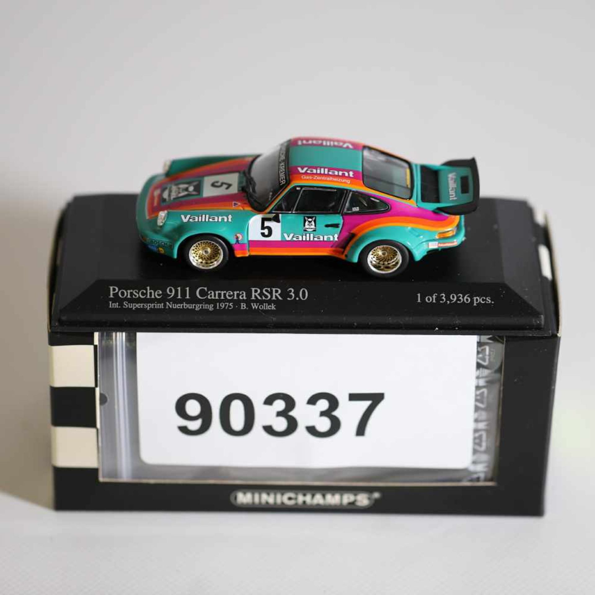 Minichamps 430 756905 Porsche Carrera RSR, 1975 Nürburgring, 1:43, B. Wollek, neuwertig,OVP- - -20.