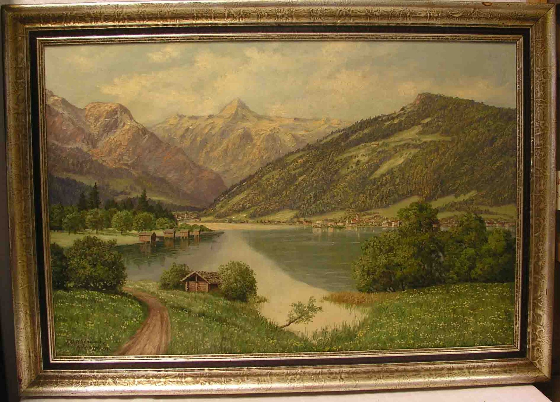 O.F. Wieduwilt (XIX - XX): "Am Zeller See". Öl//Lwd., signiert, 1941, München. 59 x 89cm,Rahmen.