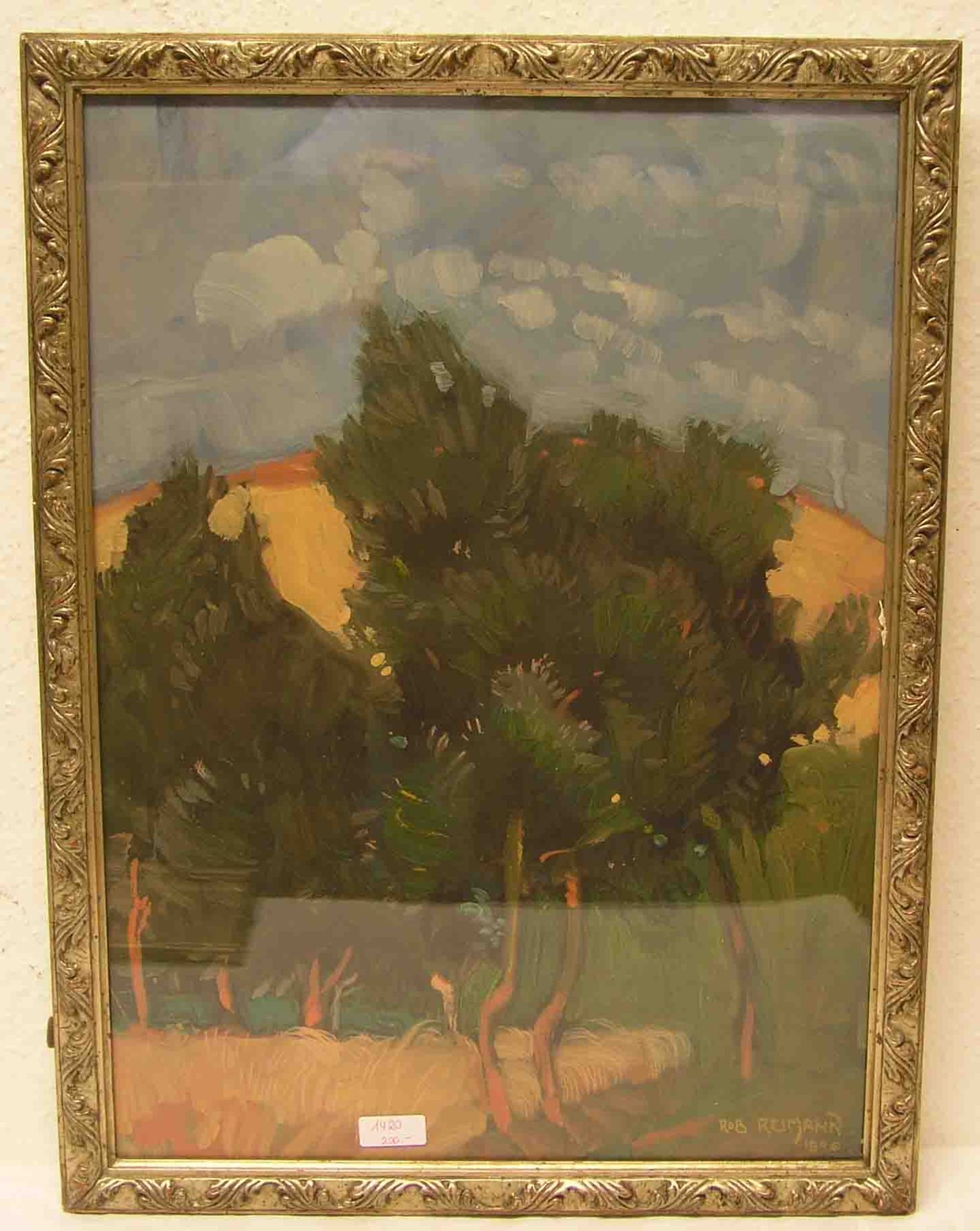 Reimann, Robert (1882 - Winterthur - 1918). Schweizer Maler und Zeichner:"Baumlandschaft".