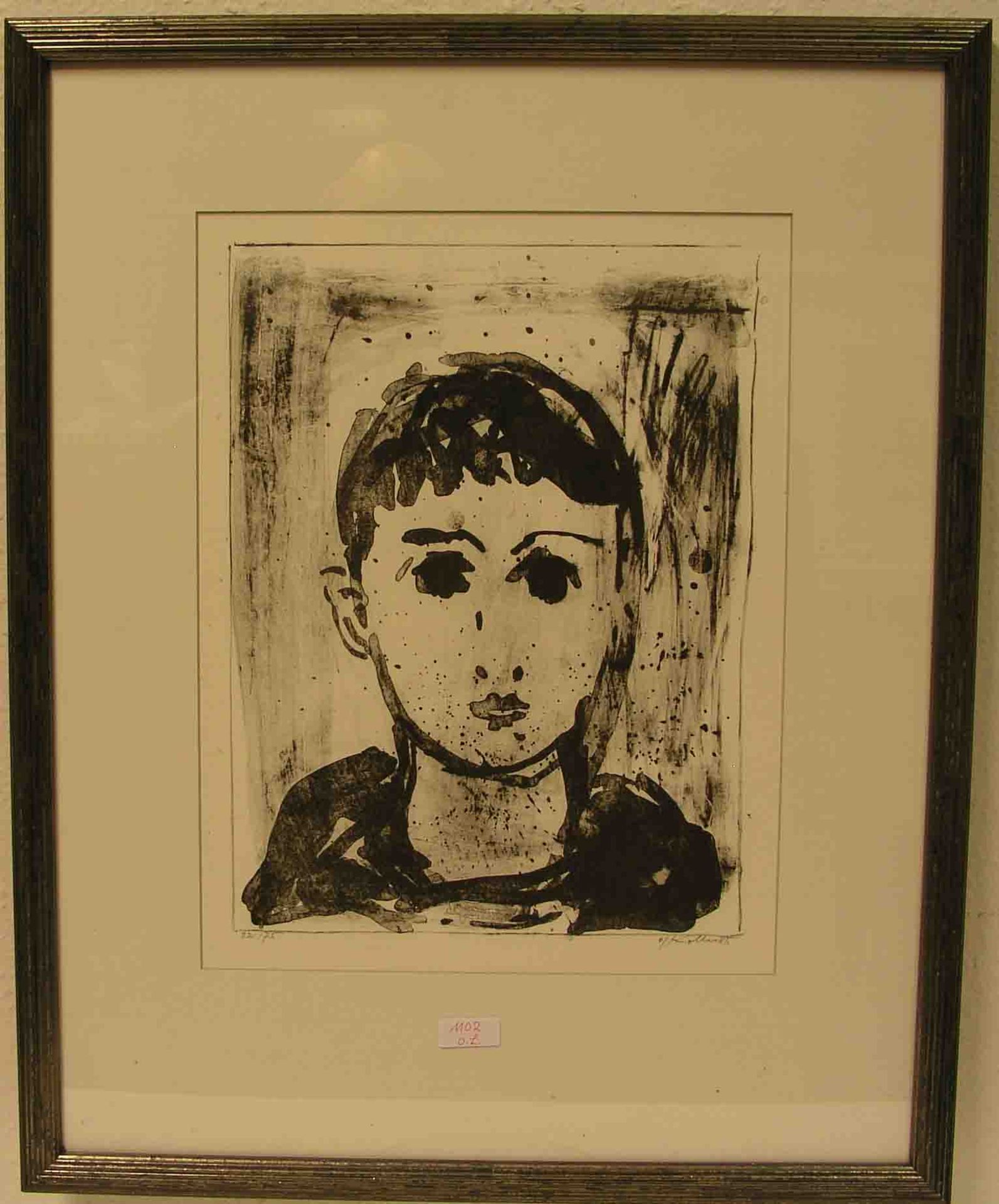 Koller, Oskar (Erlangen 1925 - 2004 Fürth): "Junge". Original-Lithografie, handsigniert,nummeriert