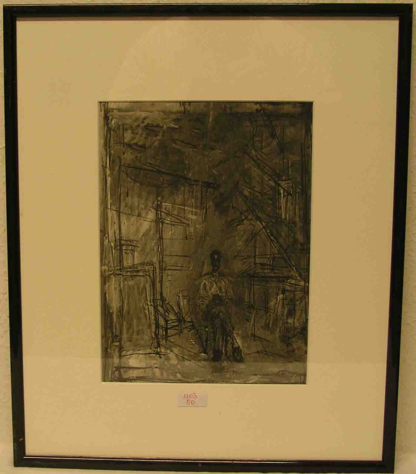 Giacometti, Alberto: "Sans titre". Lithografie aus Derriere le miroir. Verleger: Maeght,33 x 24cm.