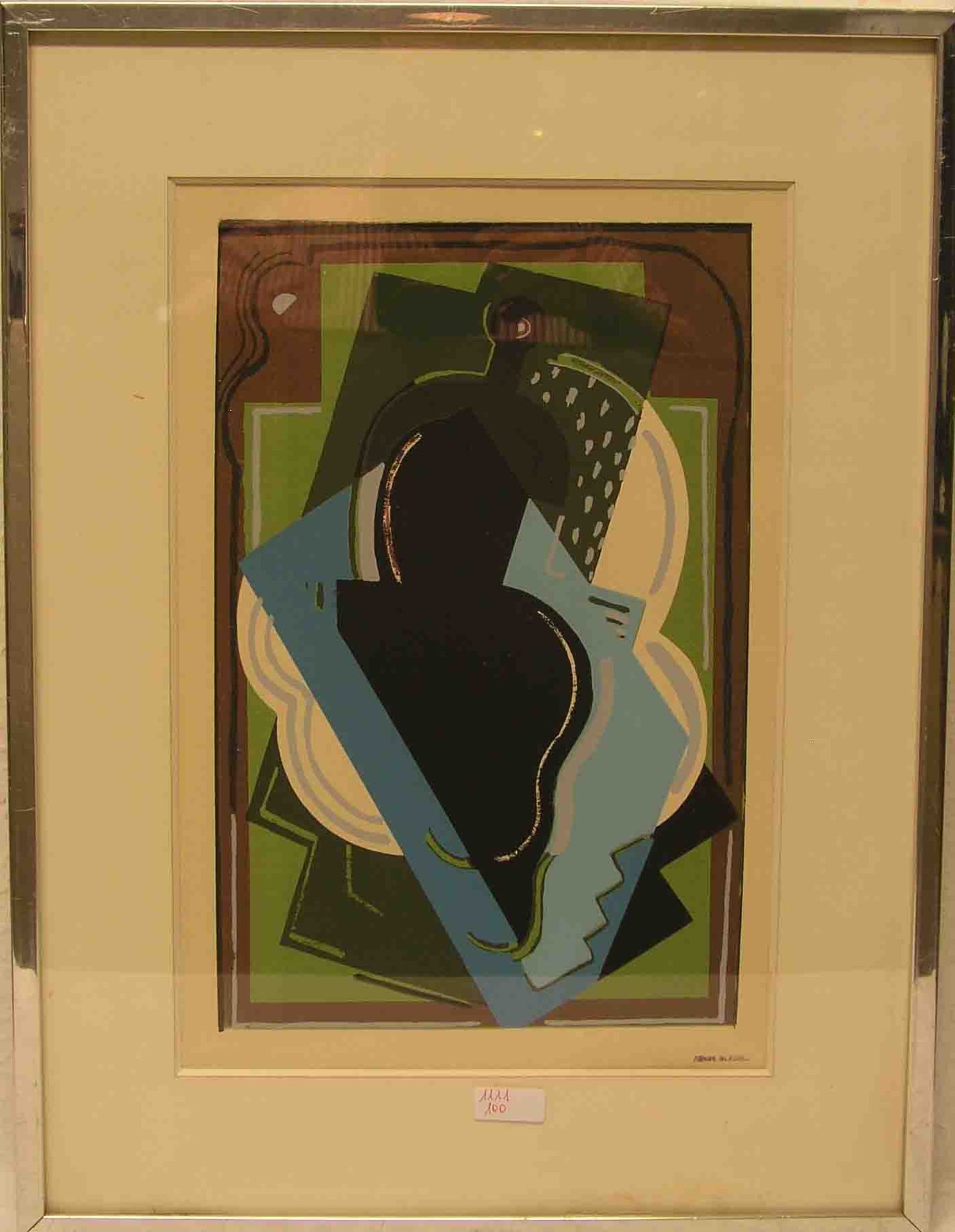 Gleizes, Albert: "Sans titre". Pochoir mit Stempelsignatur. Auflage: 100. 40 x 26cm.Rahmen mit