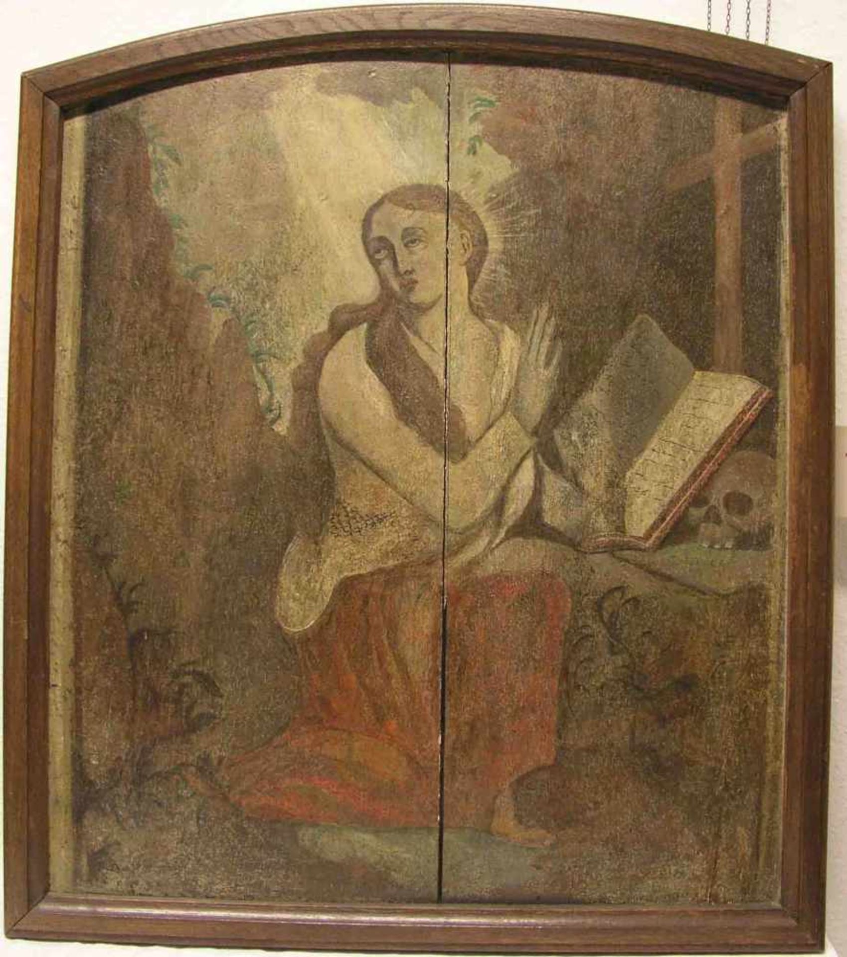 Unbekannt, um 1800: "Maria Magdalena". Öl/Eichenplatte. 90 x 77cm, Rahmen; rest.-bed.