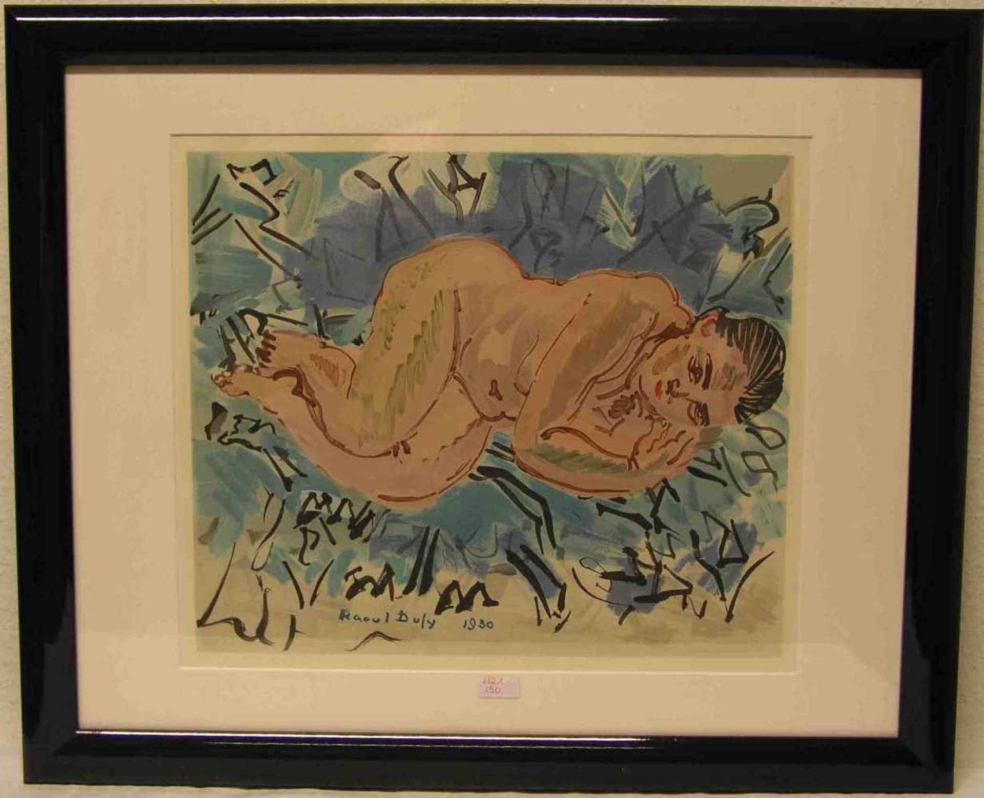 Dufy Raoul: "Nu couché". Farblithografie nach Original von 1930. In der Platte signiert,Verlag