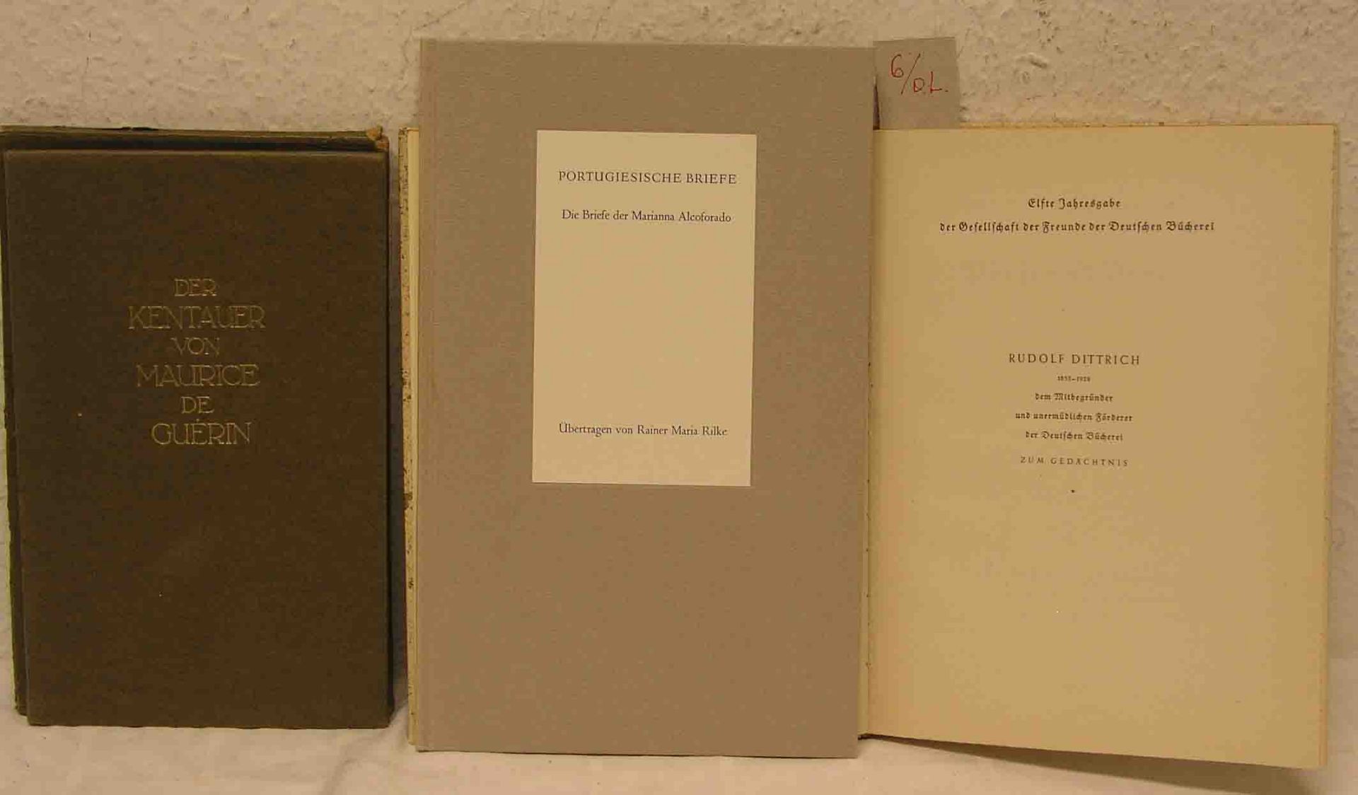 Rilke, Rainer, Maria. Drei Bücher. Verse und Prosa aus dem Nachlass, Leipzig 1929,Erstausgabe -