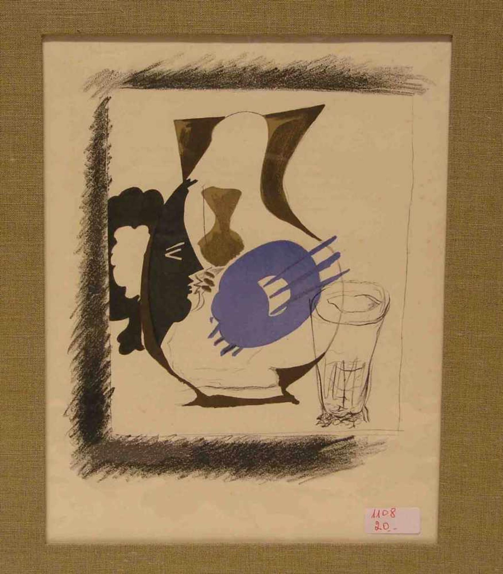 Braque, George ( Argenteuil 1882 - 1963 Paris) : "Moderne Komposition". Farblithographie,32 x