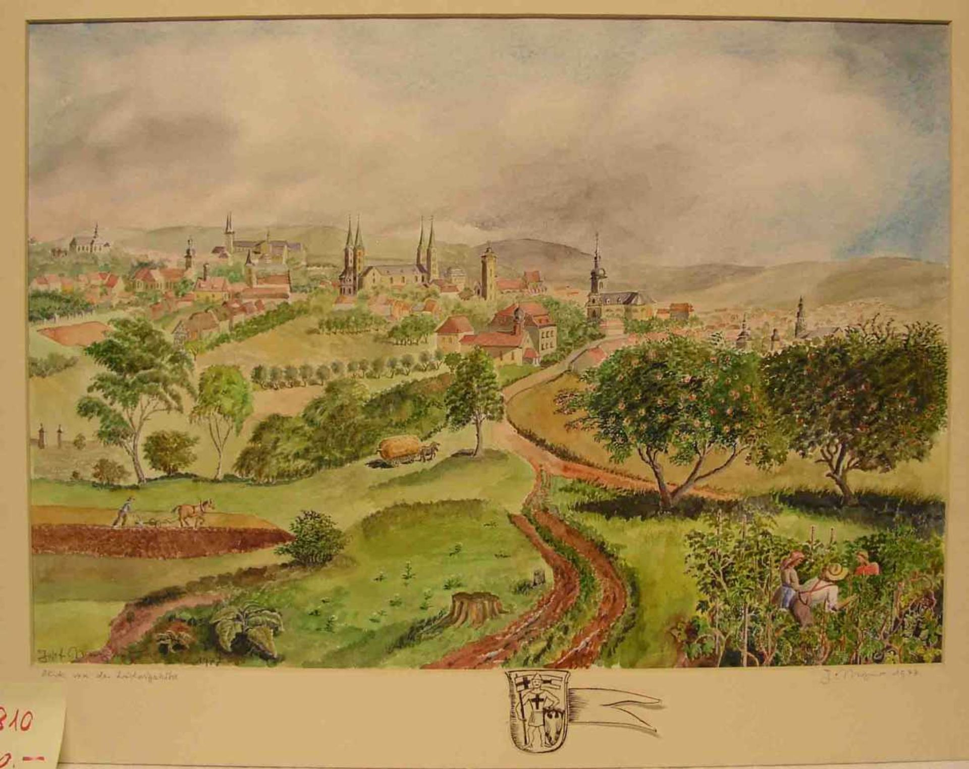 Metzner, Josef (1913 - 1999). Bamberger Maler und Buchbinder: "Bamberg - Blick von