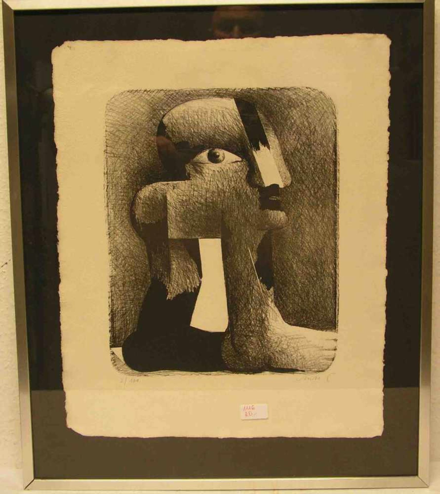 Horst Antes: "Kopffüßler". Lithografie, signiert, 2/101, 39 x 31cm, Wechselrahmen.- - -20.17 %