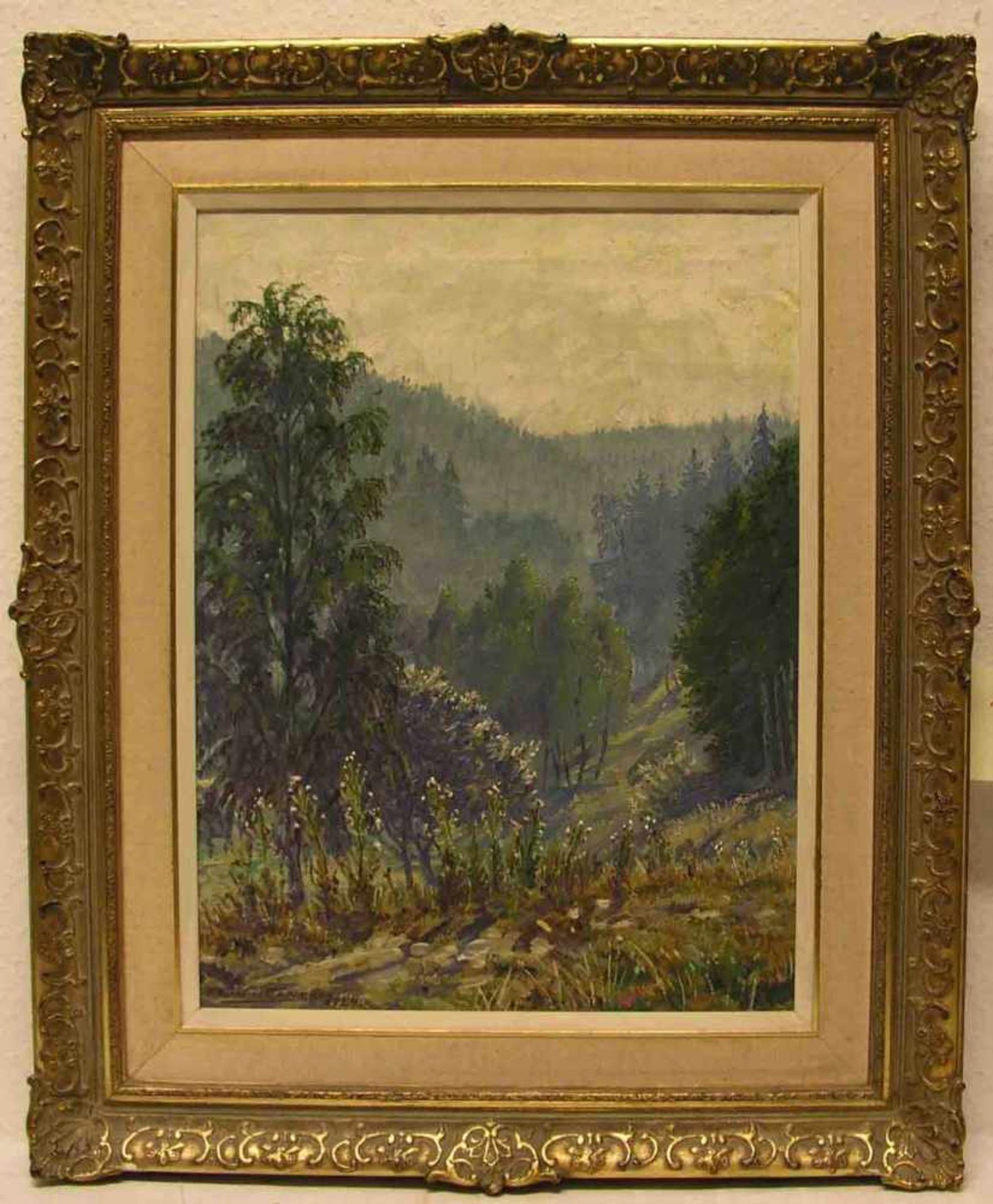 Behrenstlaviuann: "Waldlandschaft". Öl/Lwd., signiert, 1929. 51 x 39cm, Rahmen.- - -20.17 % buyer'