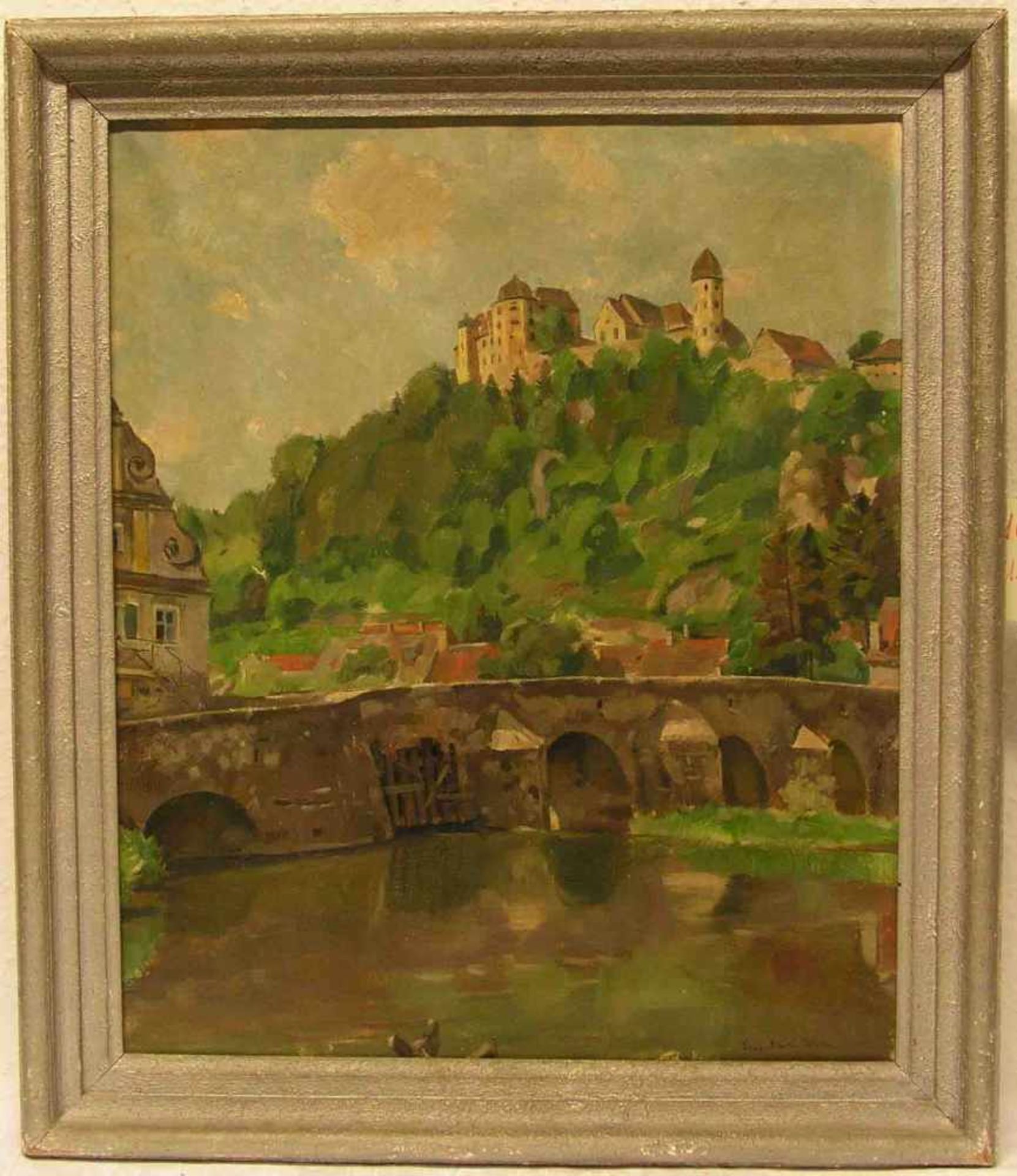 Erich Martin Müller (1888 - 1972): "Burg Harburg". Öl/Lwd., signiert. 59 x 49cm, Rahmen.- - -20.17 %