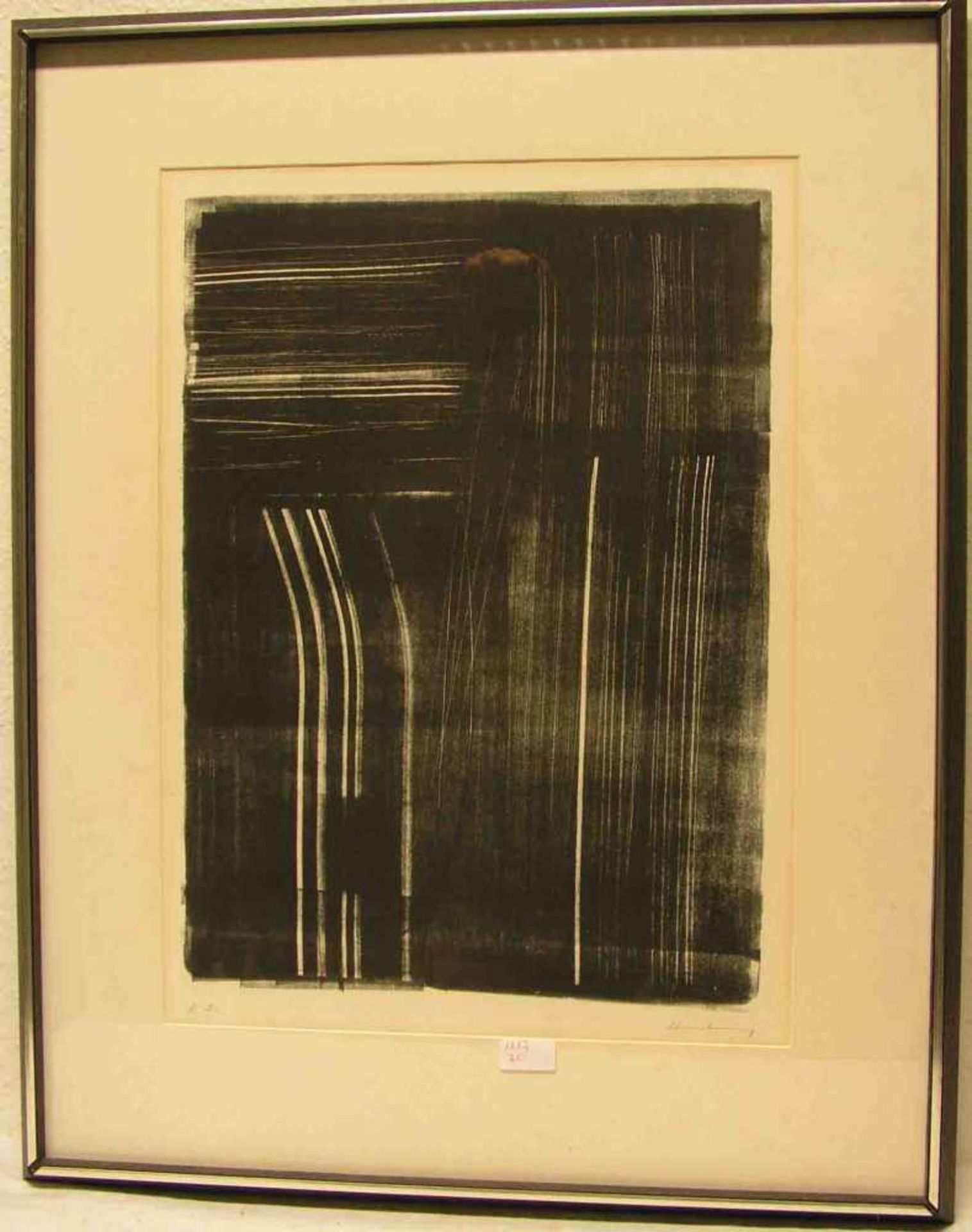 Hartung, Hans (1904 - 1989): "Ohne Titel". Lithografie, signiert, E.A. Abzug, 57 x 42cm,Rahmen mit