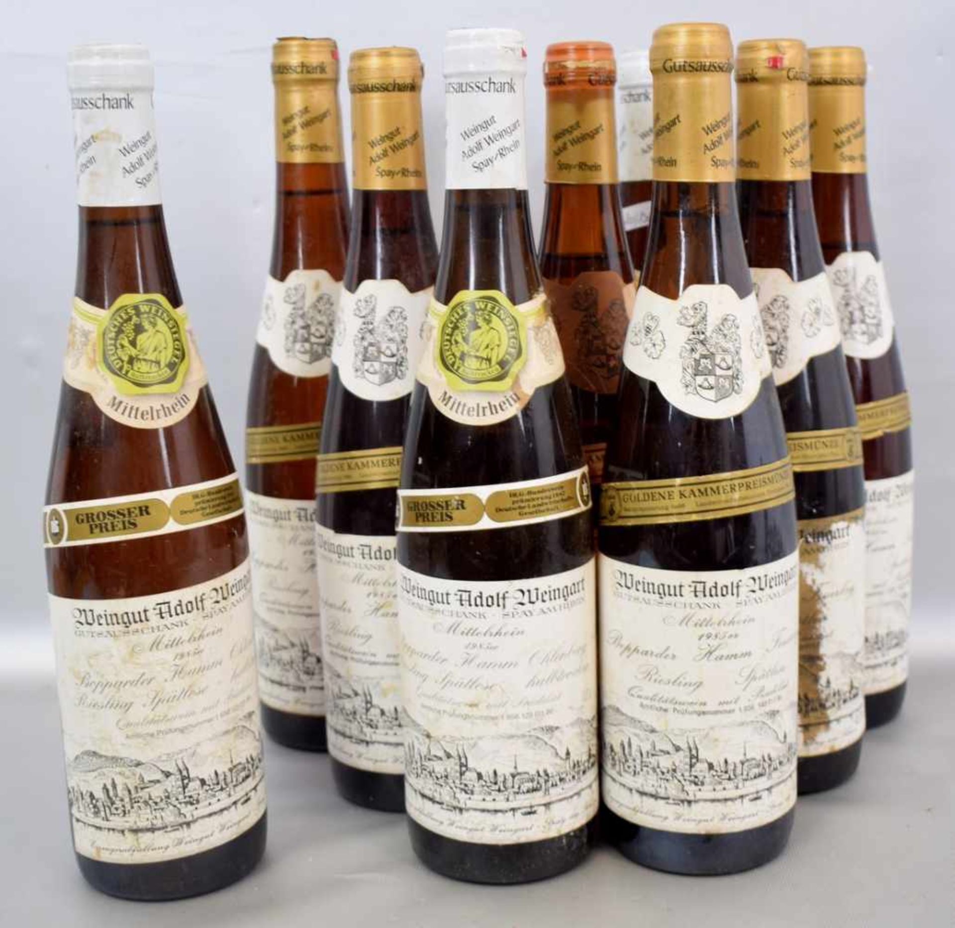 Zehn Flaschen Bopparder HammSpätlese und Riesling, 1985