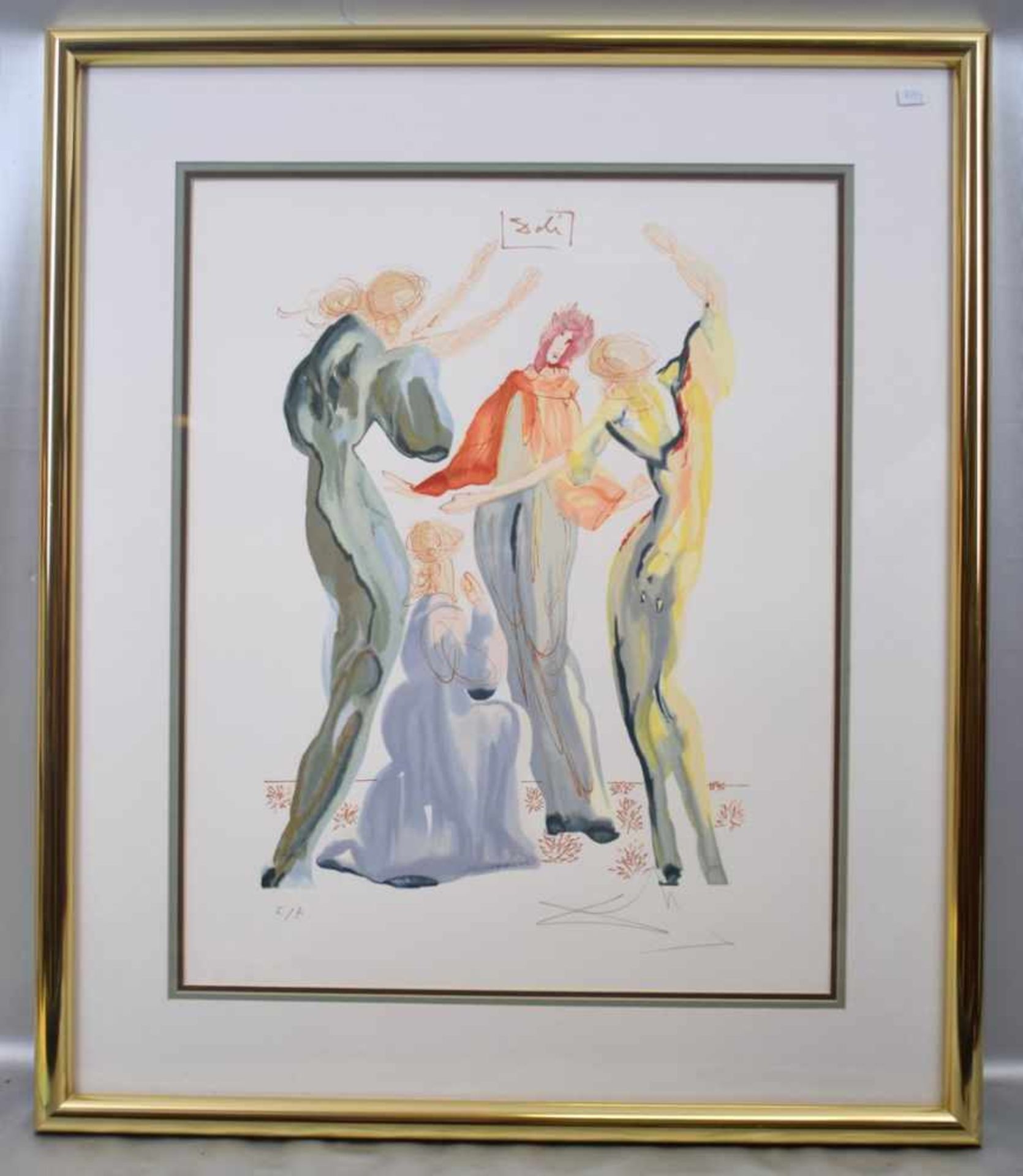 LithografieTitel: La Danse, u.l. mit Bleistift E/A, u.r.sign. Dali, rückseitiges altes Klebeschild