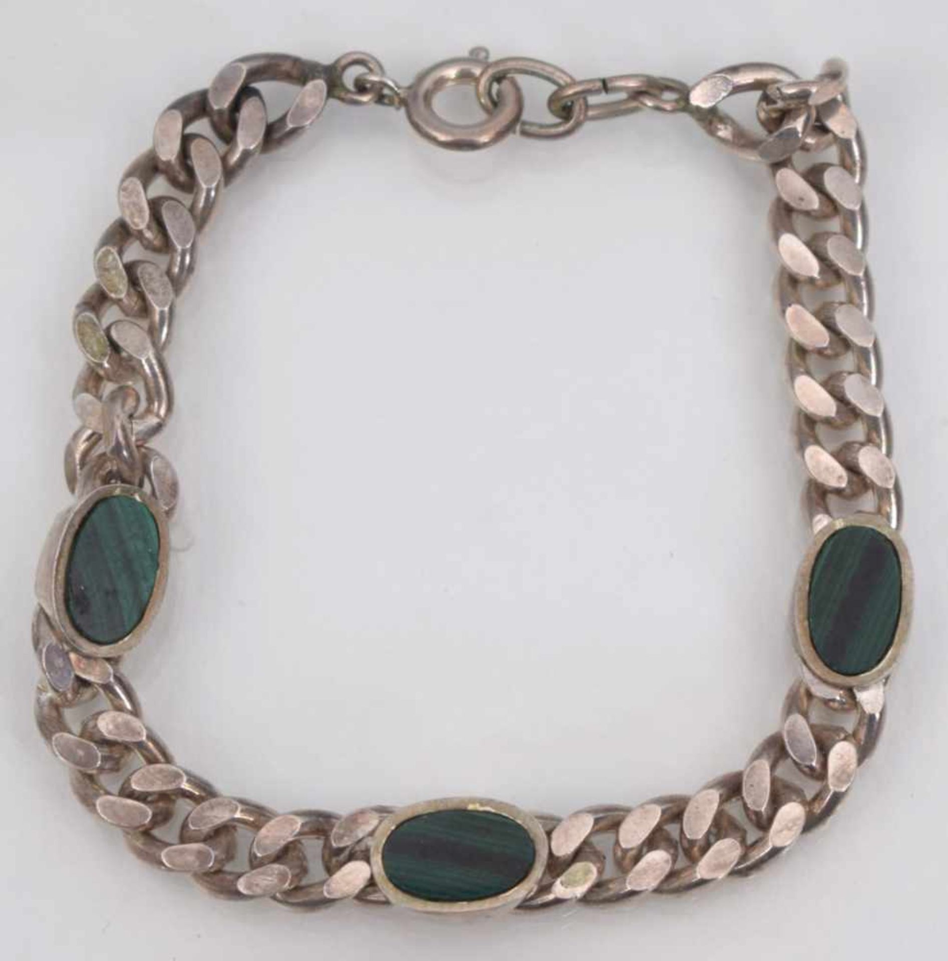 Damenarmband800er Silber, mit grüner Jade