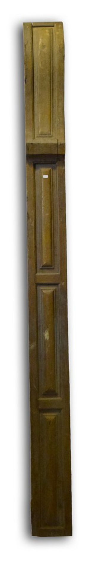 VerkleidungHartholz, rechteckiges Hochformat, mit drei Füllungen, H 195 cm, B 15 cm, 19. Jh.