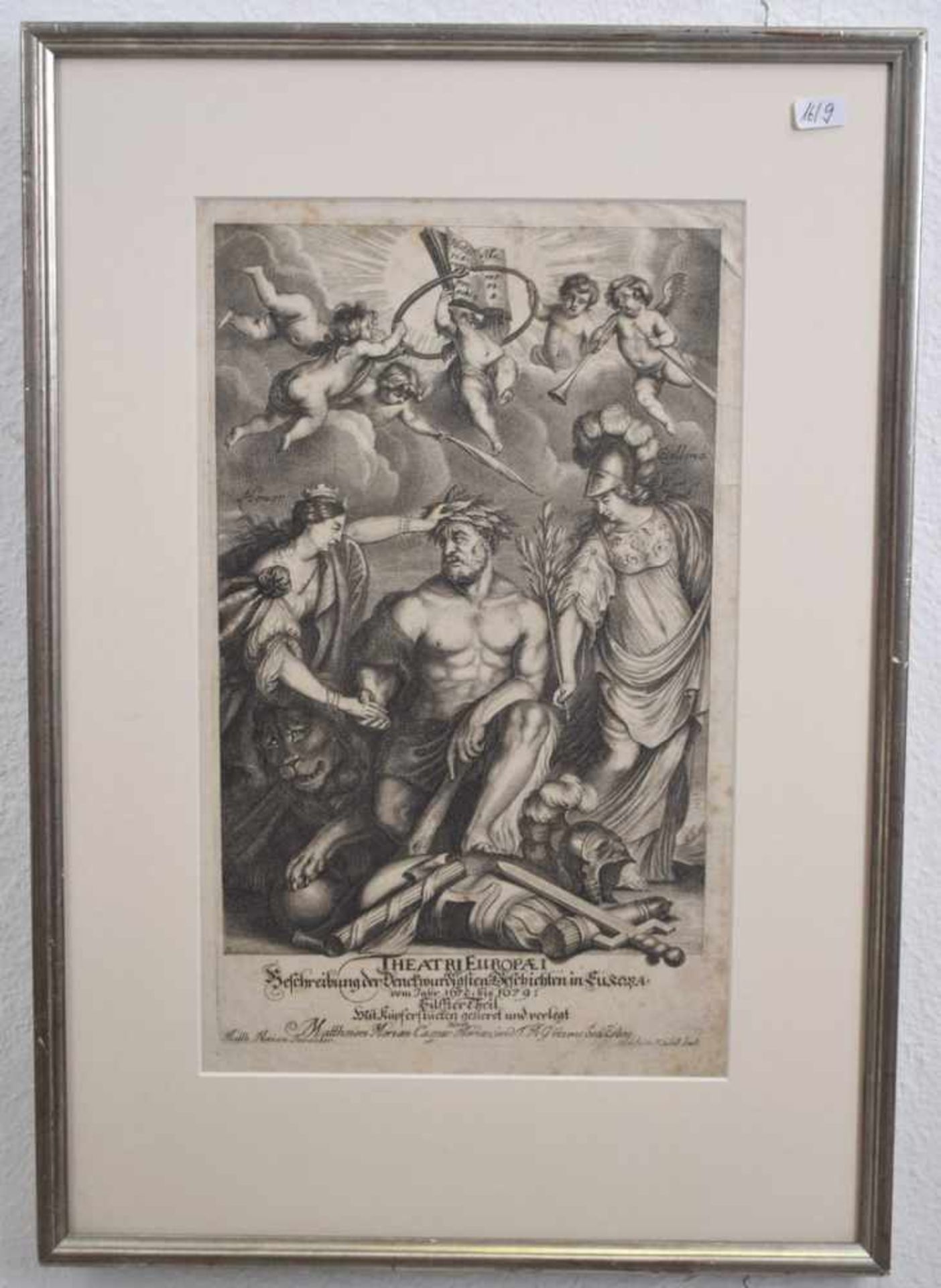 KupferstichTitel: Theatri Europäi, dat. 1672 bzw. 1679, u.l.sign. Merian, 39 X 31 cm, im Rahmen