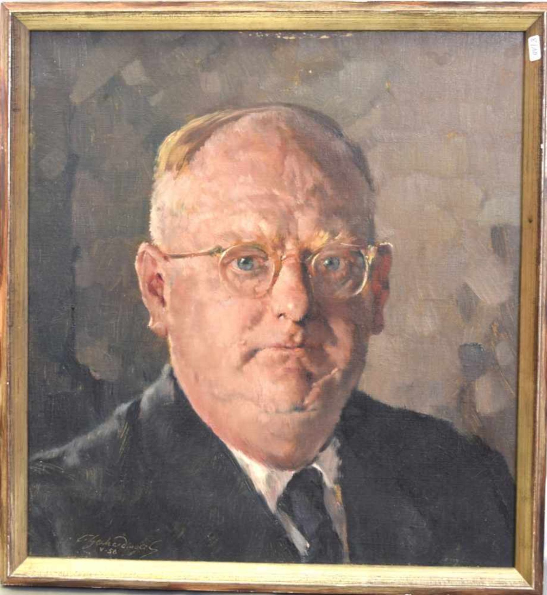 Constantin Gerhardinger1888-1970, Portrait eines Herrn mit Brille, Öl/Lwd., u.l.sign., 38 X 41 cm,