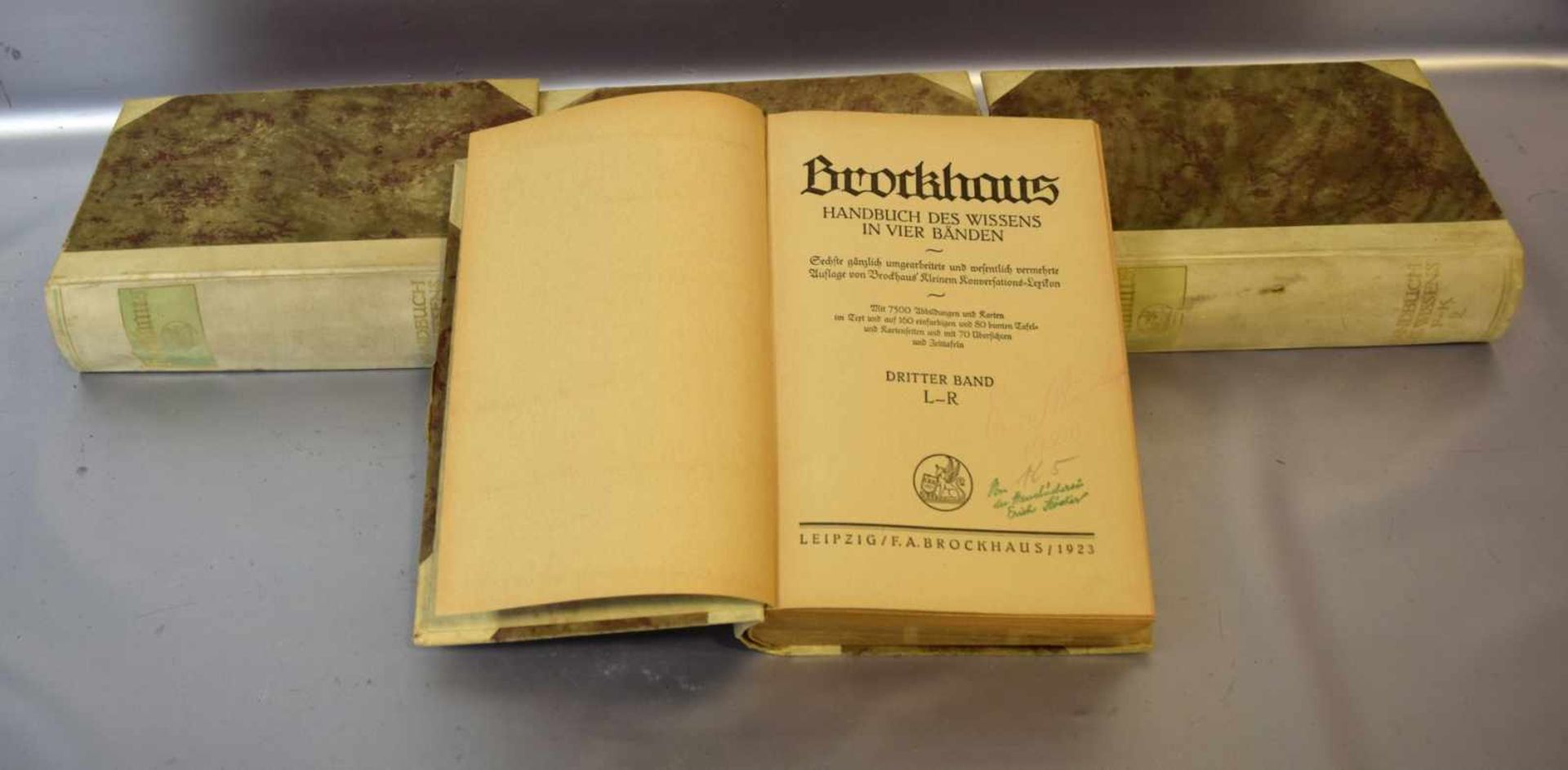 Brockhaus- Handbuch des Wissensvier Bände, von 1923