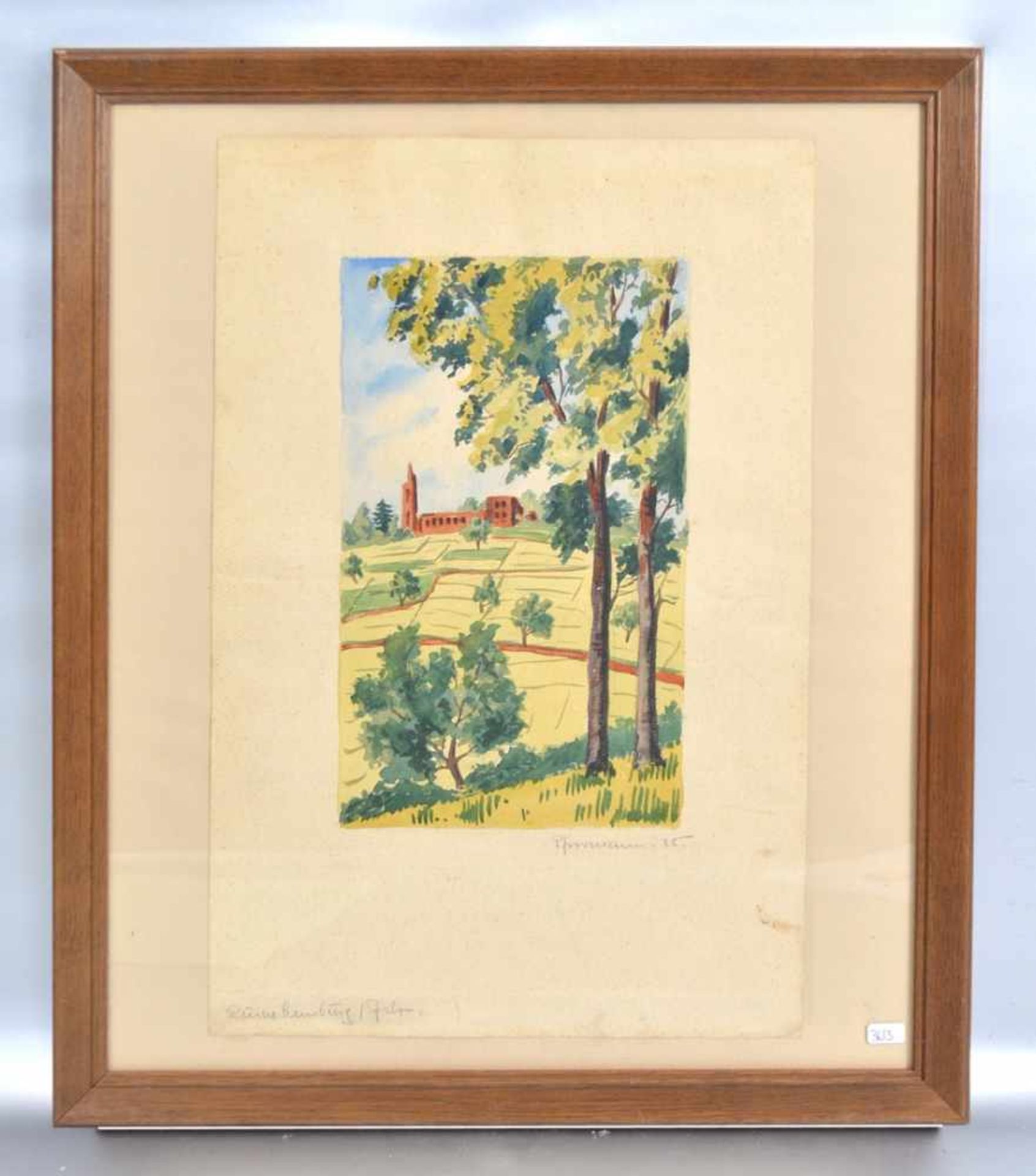 AquarellTeilansicht des alten Limburger Klosters, u.r.sign. und dat. 35, 16 X 28 cm, im Rahmen