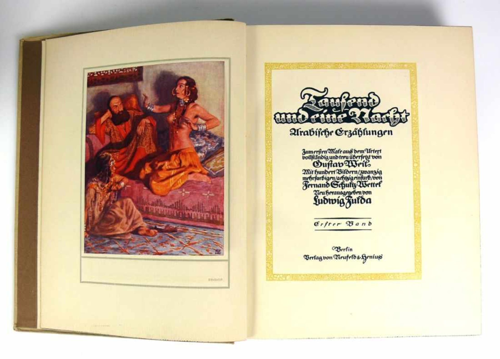 Tausend und eine Nachtarabische Erzählungen in 4 Bänden; herausgegeben von Ludwig Fulda 1914 - Bild 2 aus 3